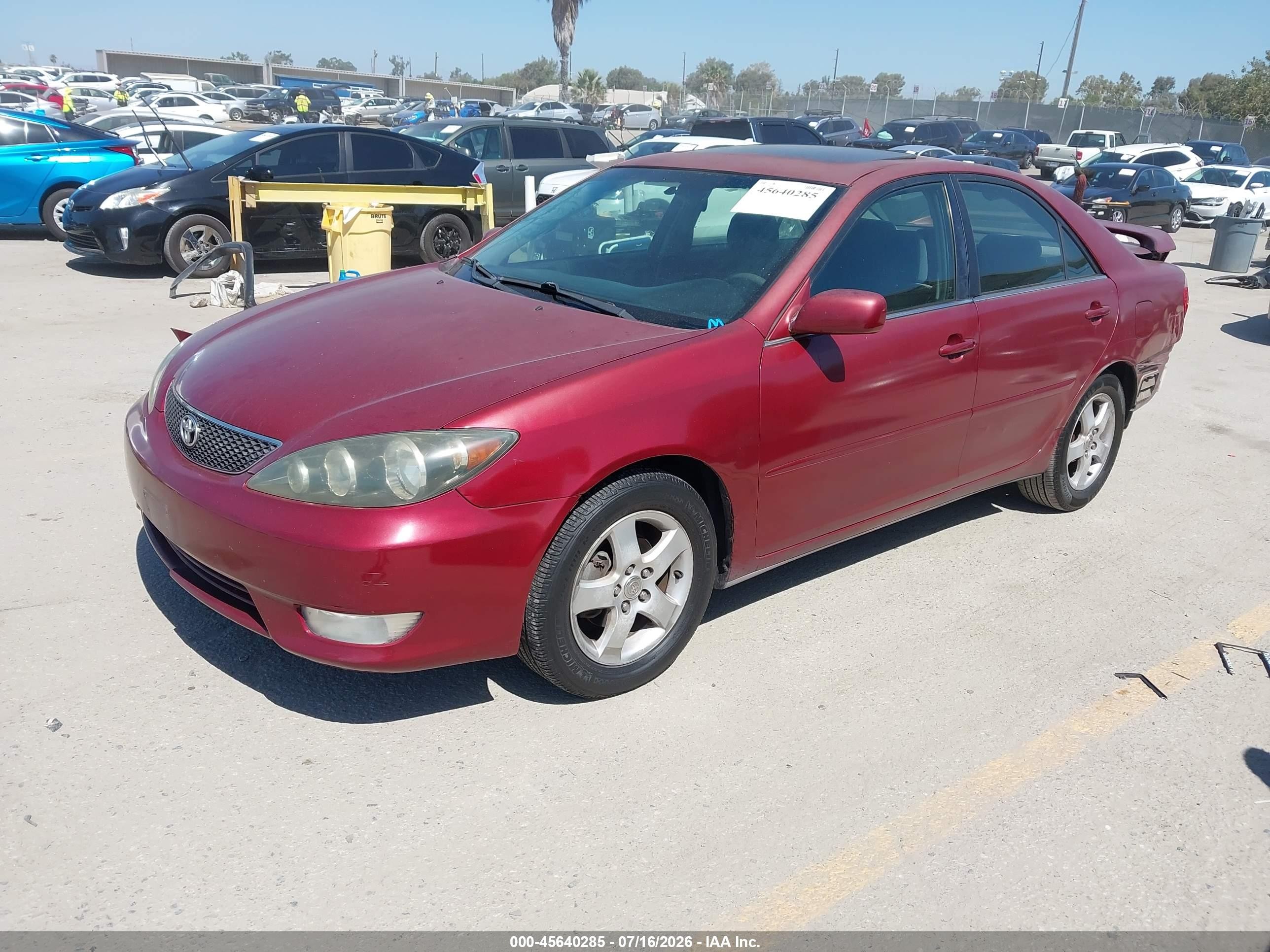 2005 Toyota Camry Se Red vin: 4T1BE32K35U054379