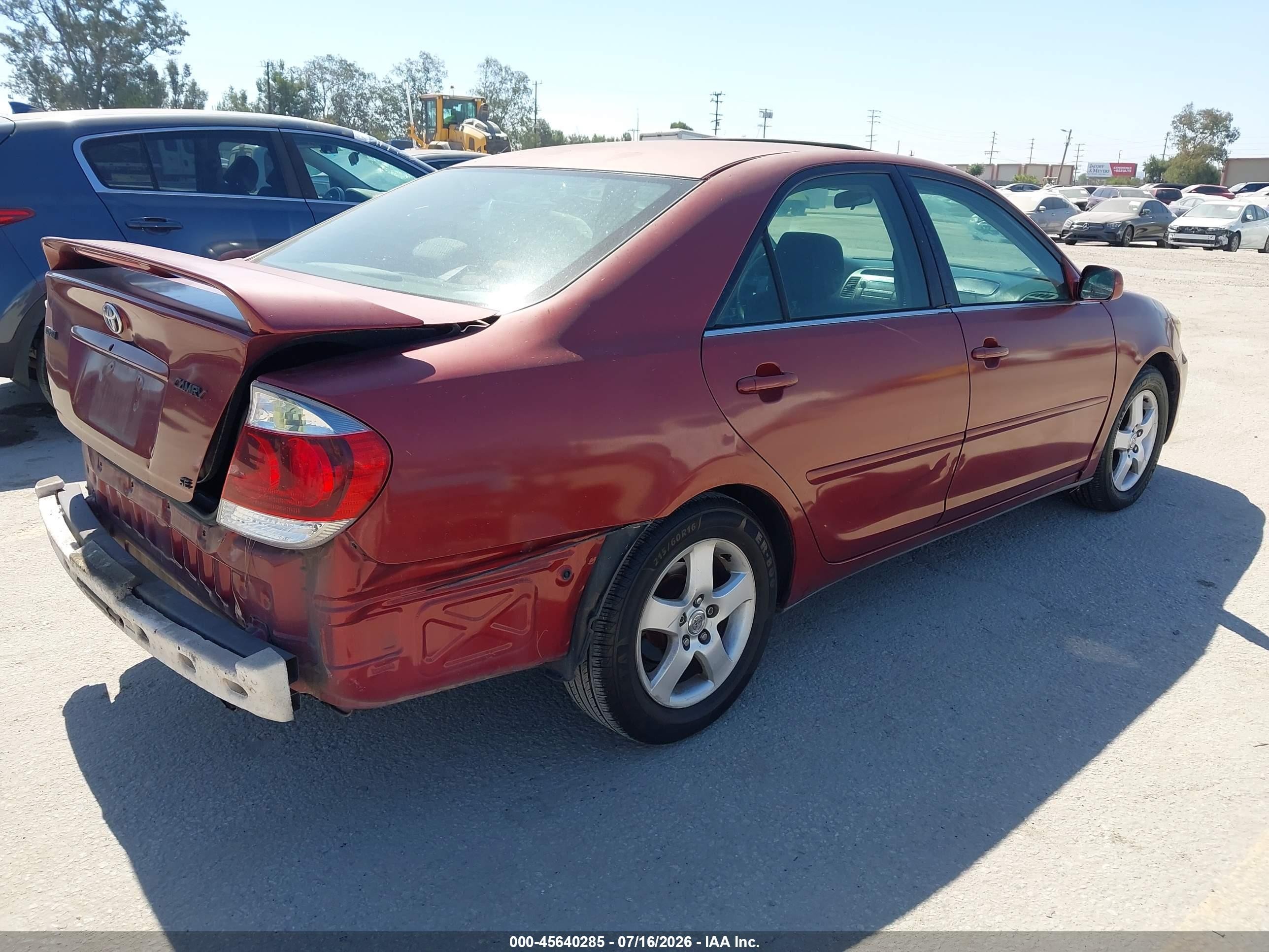 2005 Toyota Camry Se Red vin: 4T1BE32K35U054379