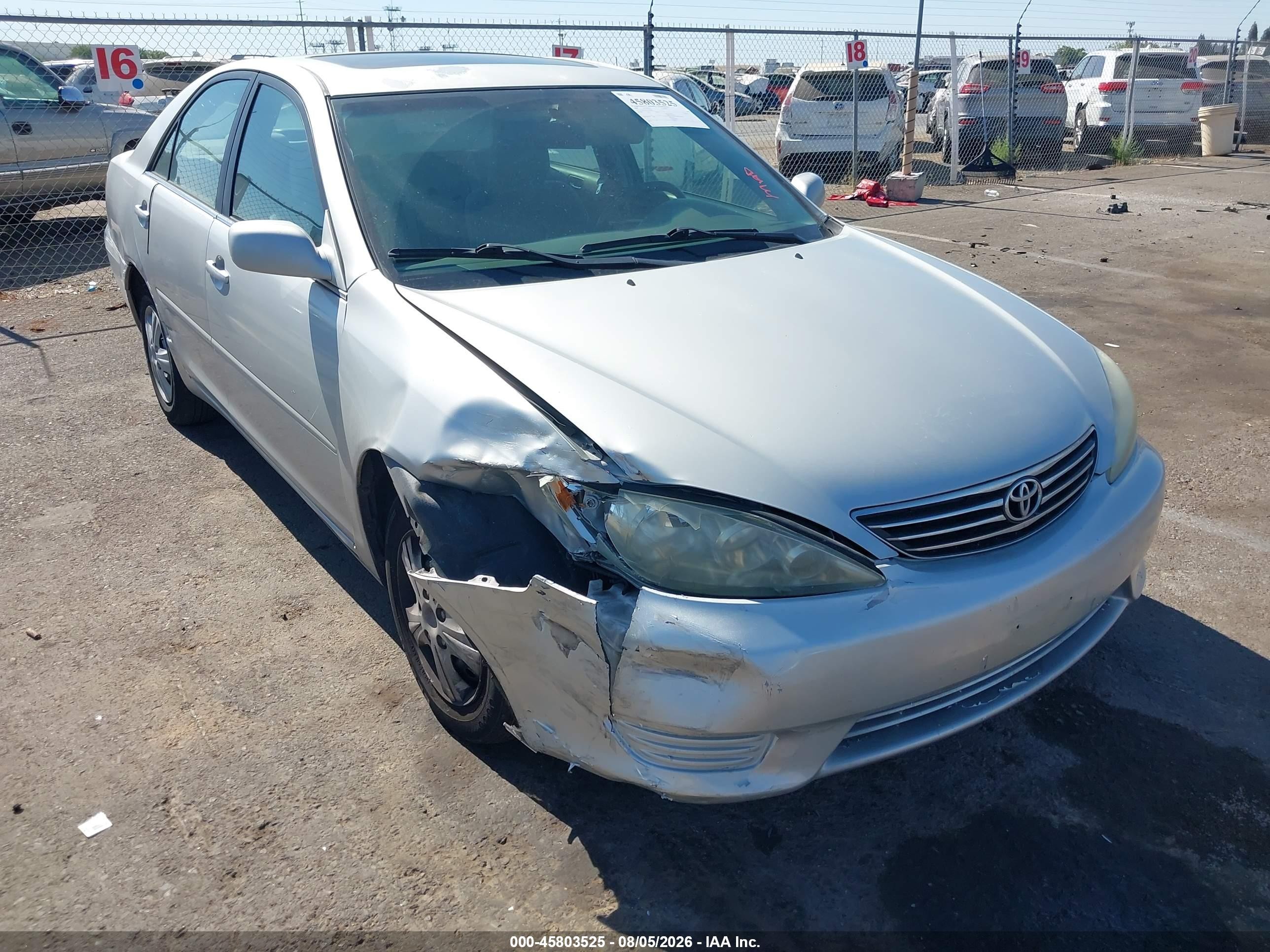 2006 Toyota Camry Le Silver vin: 4T1BE32K36U688986