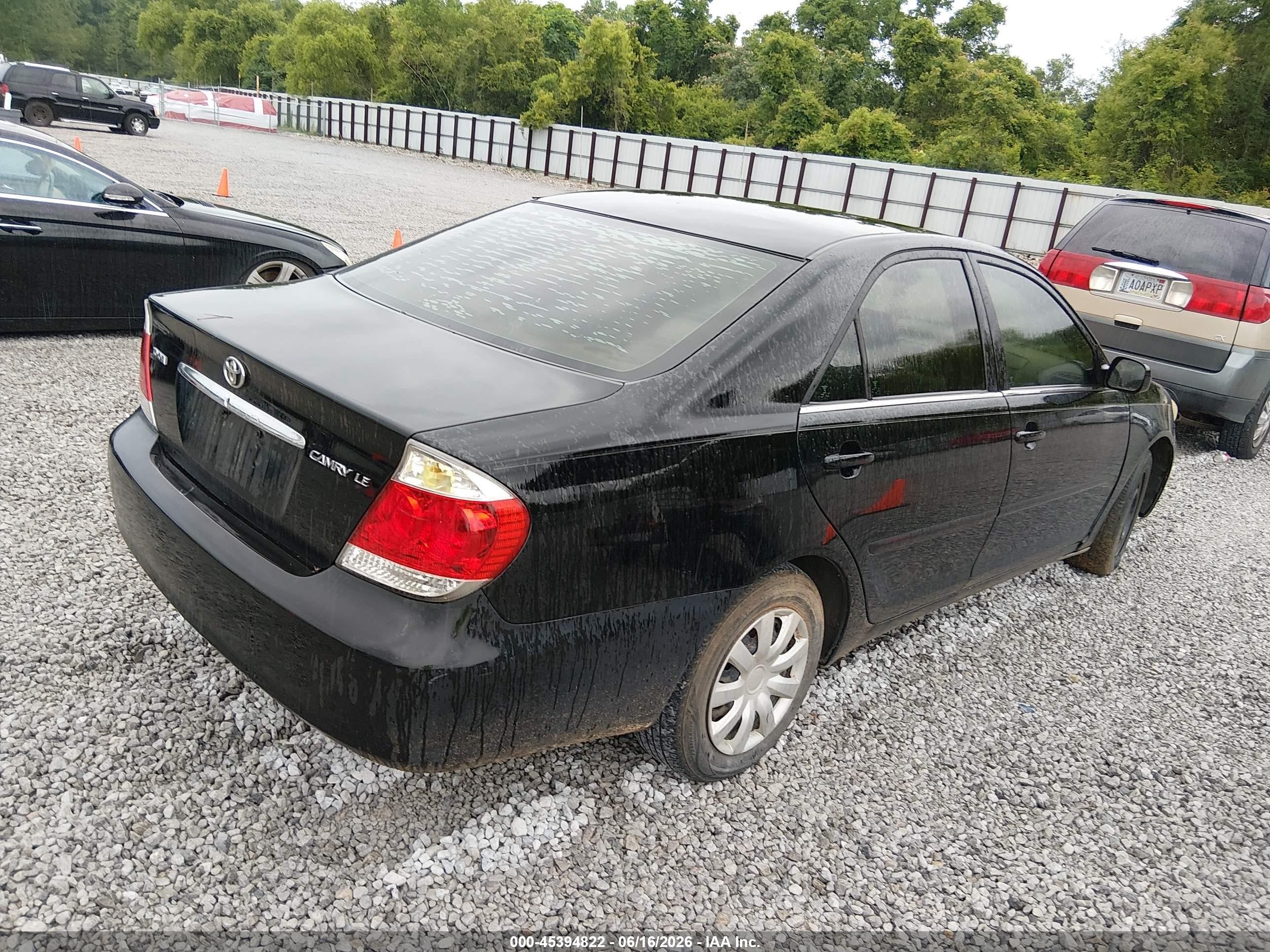 2006 Toyota Camry Le Black vin: 4T1BE32K36U710498