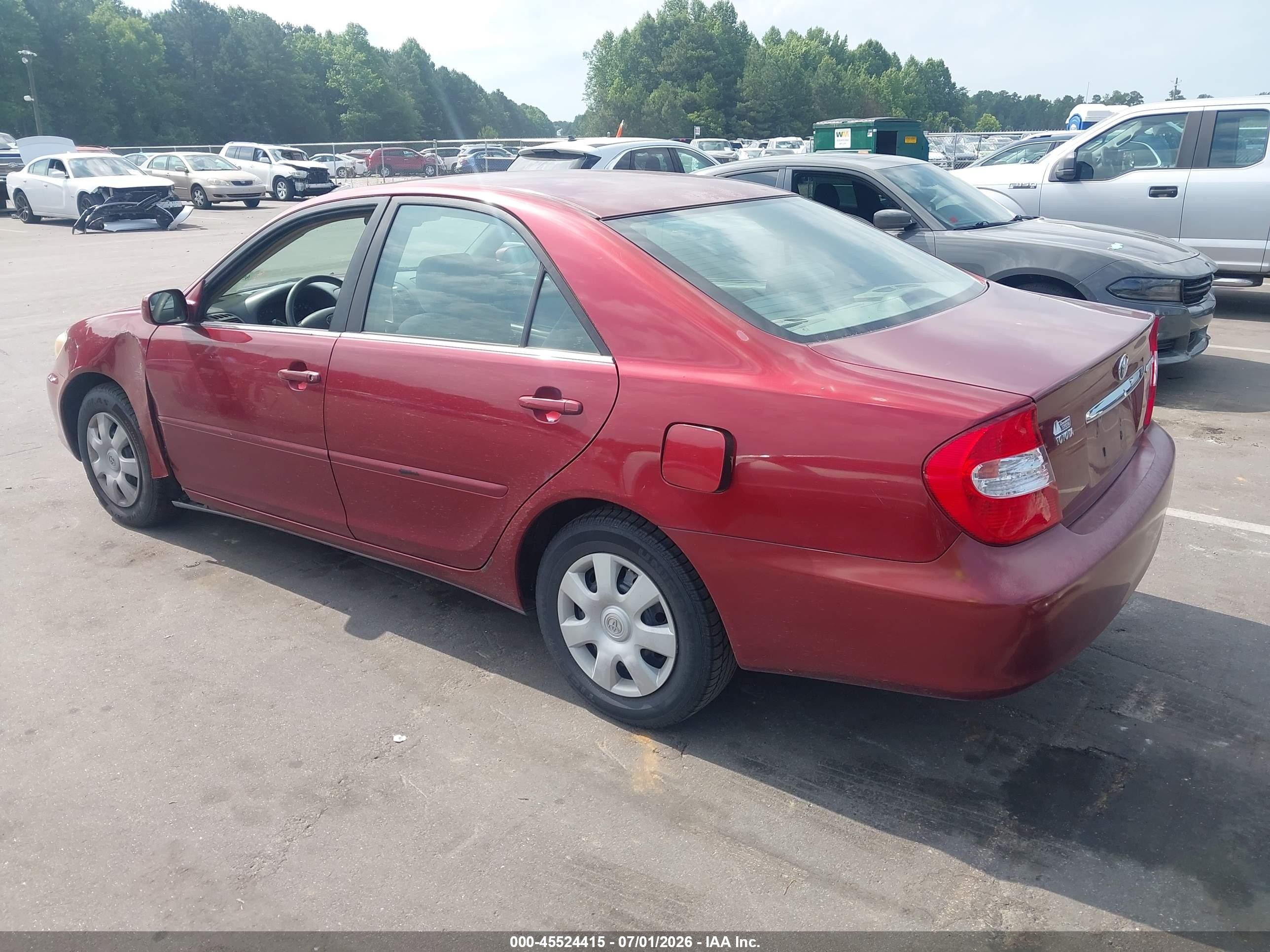 2004 Toyota Camry Le Бордовый vin: 4T1BE32K54U277358