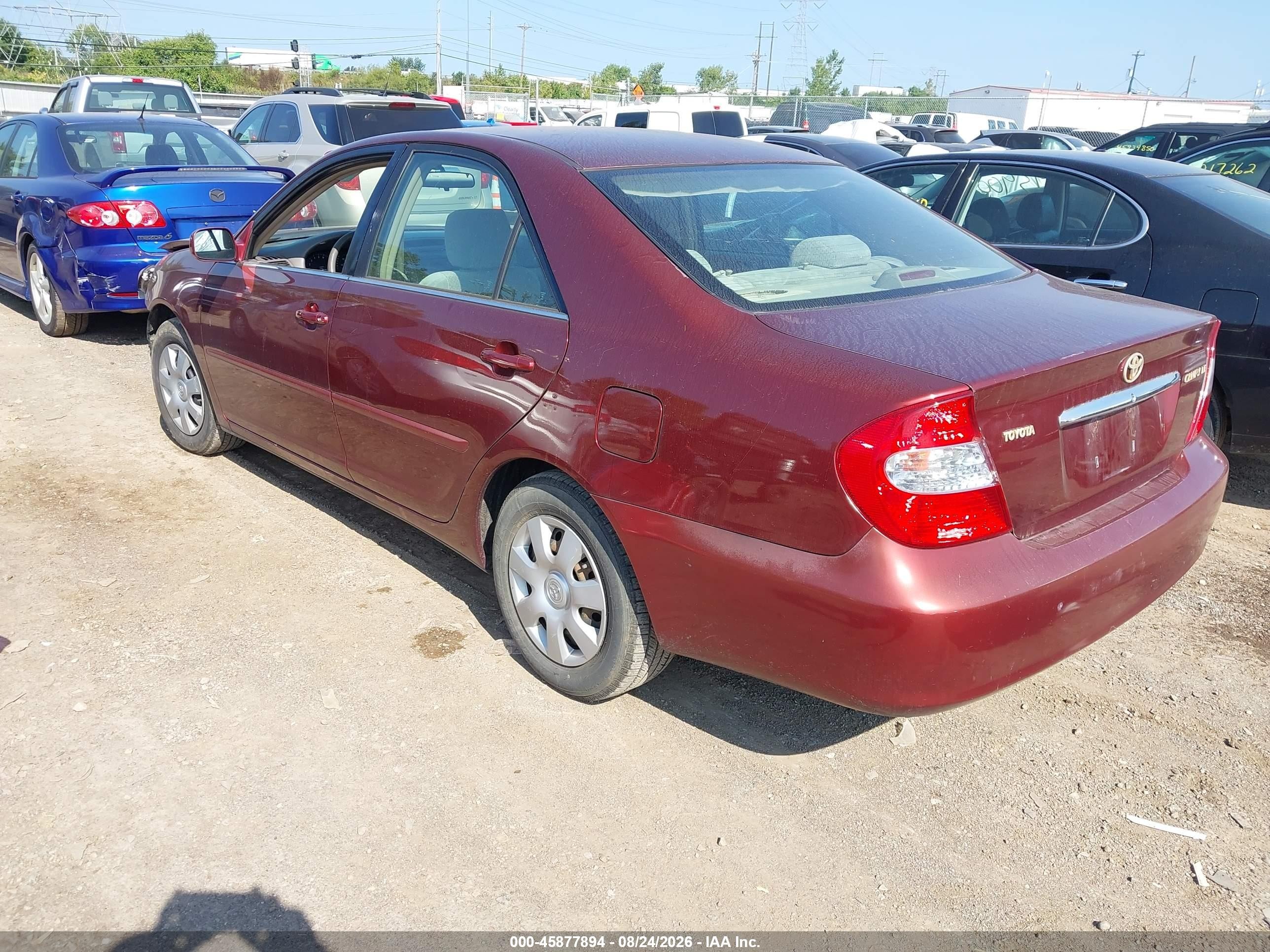 2004 Toyota Camry Le Burgundy vin: 4T1BE32K54U354553