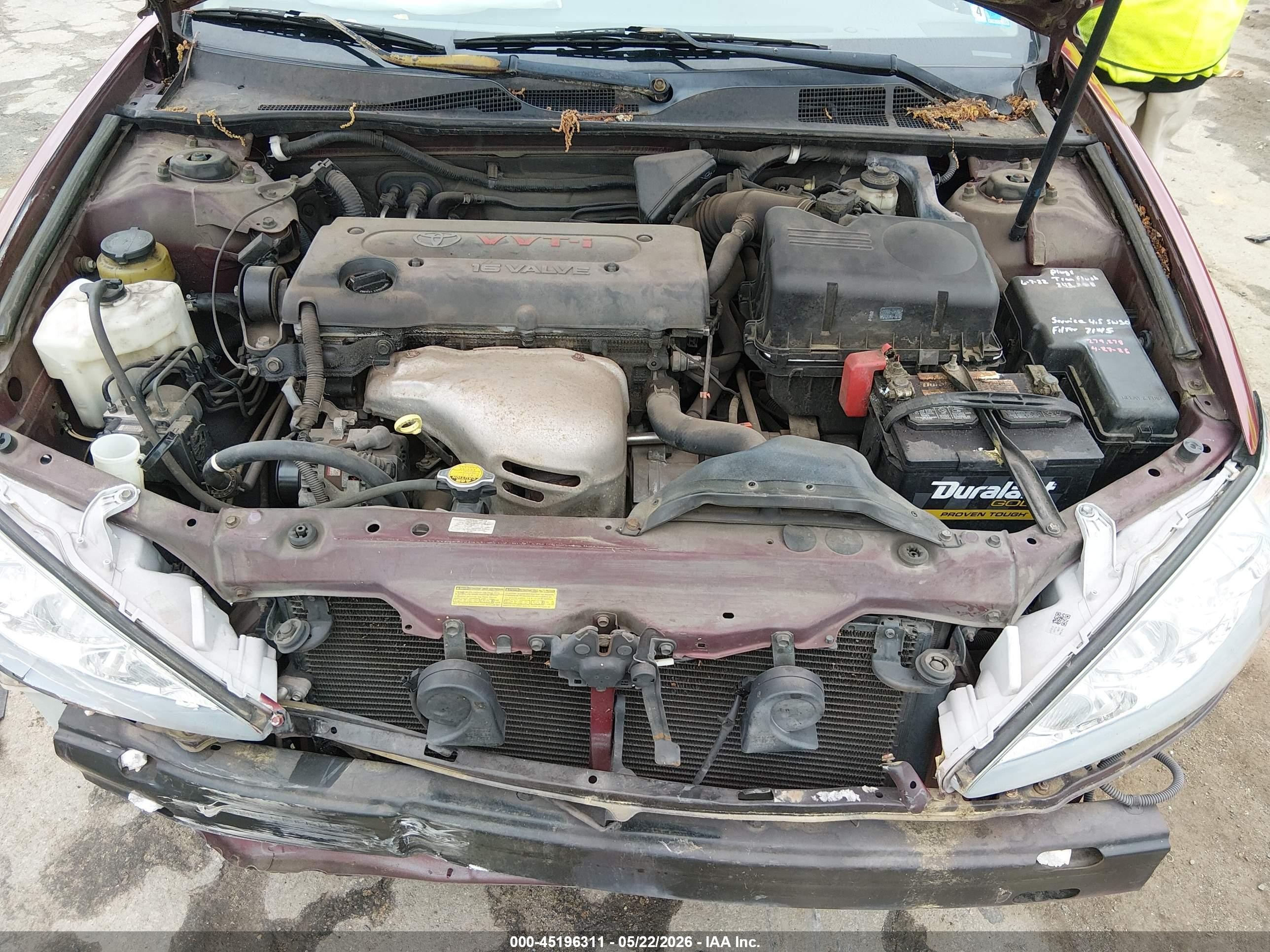 2005 Toyota Camry Le Burgundy vin: 4T1BE32K55U084600