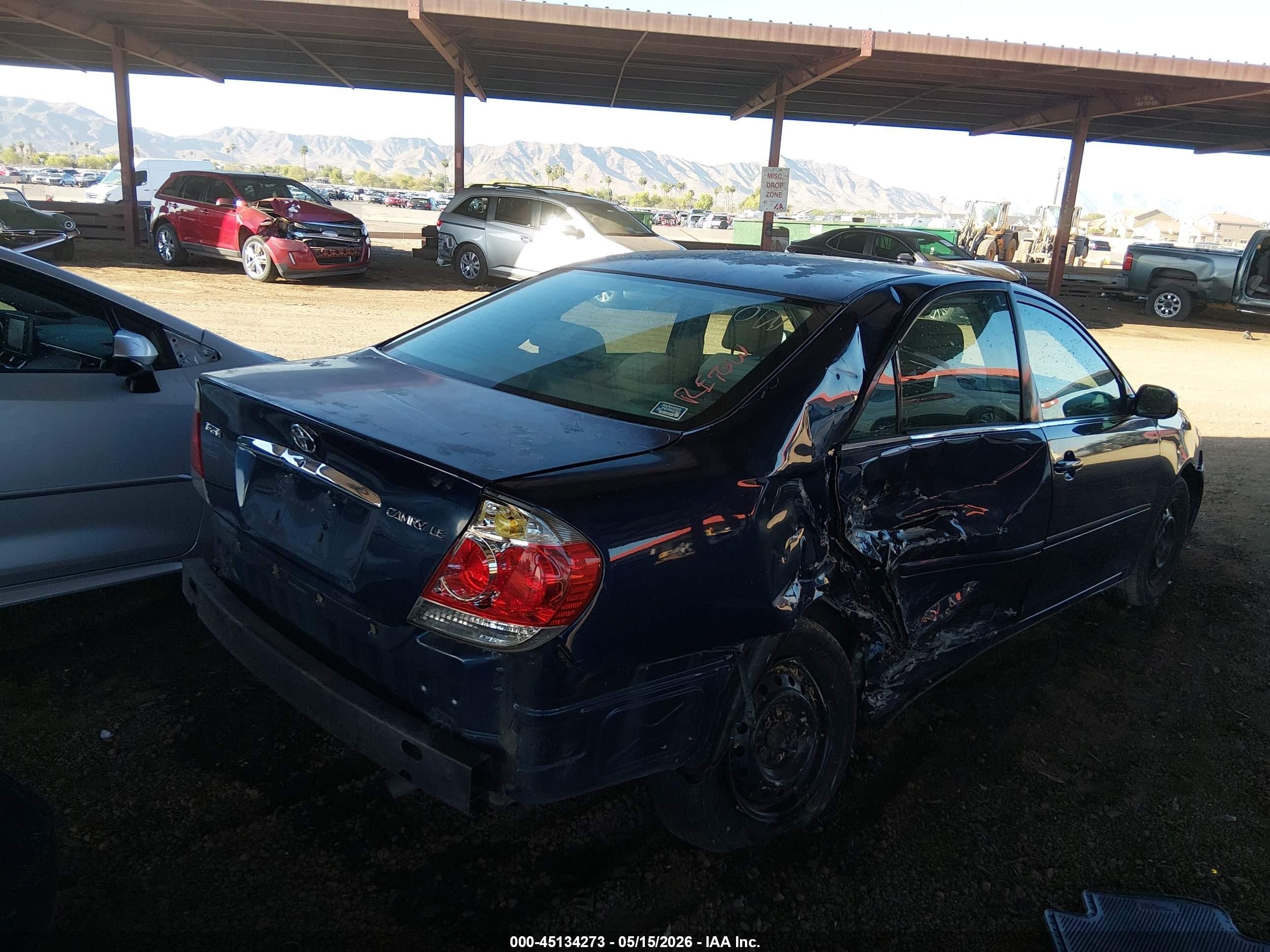 2005 Toyota Camry Le Blue vin: 4T1BE32K55U409553