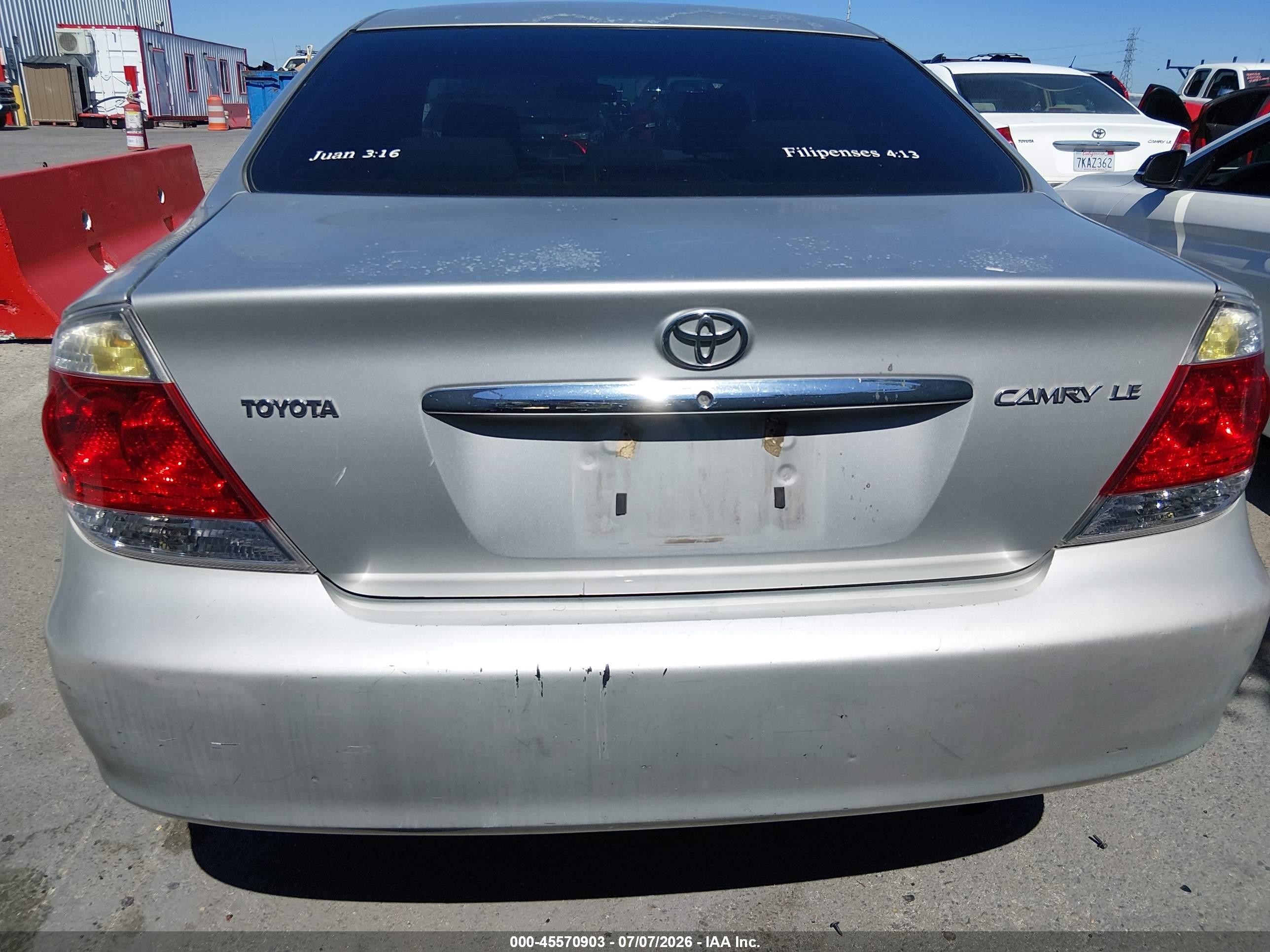 2005 Toyota Camry Le Gray vin: 4T1BE32K55U536951