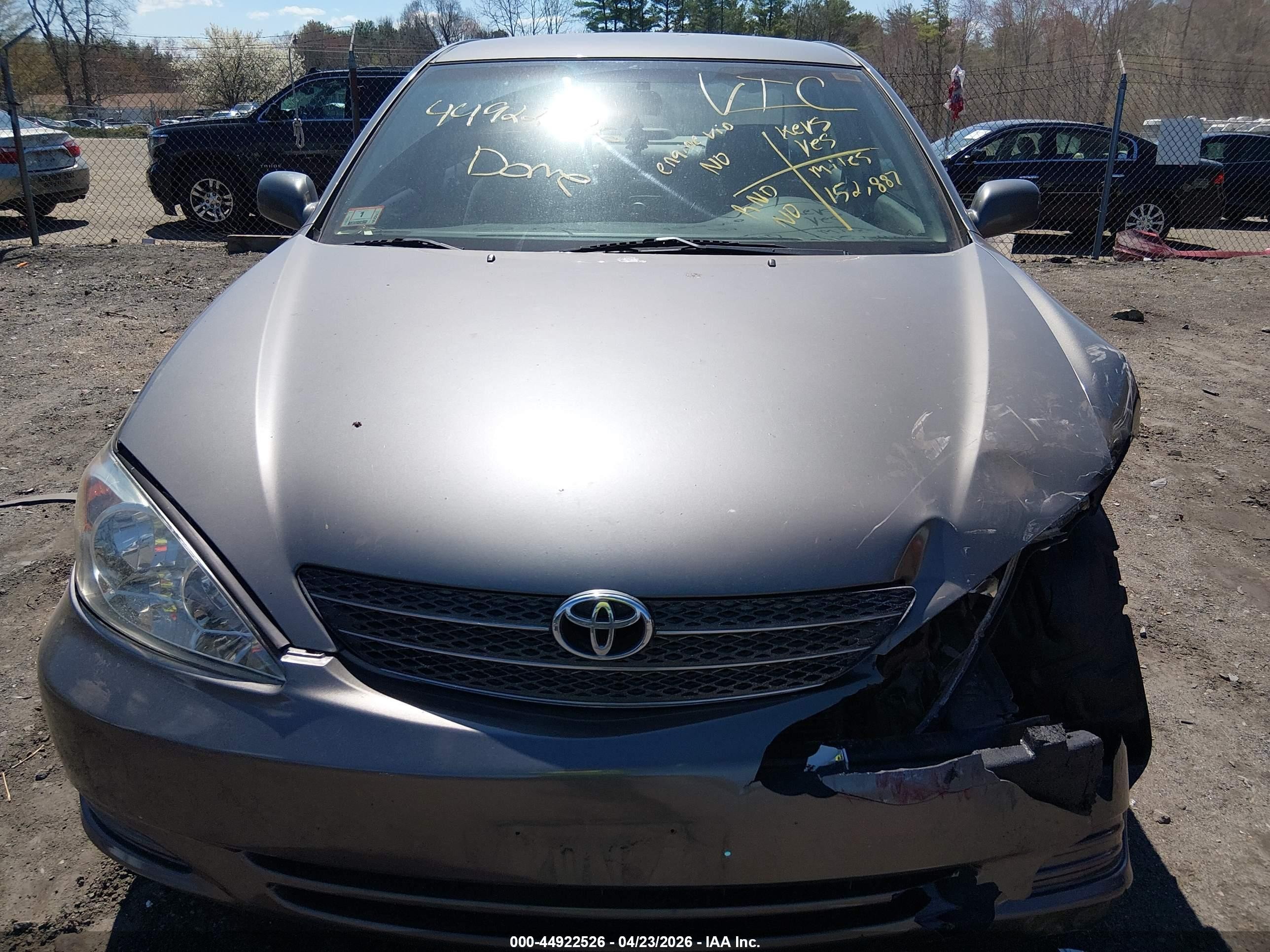 2002 Toyota Camry Le Серый vin: 4T1BE32K62U641073