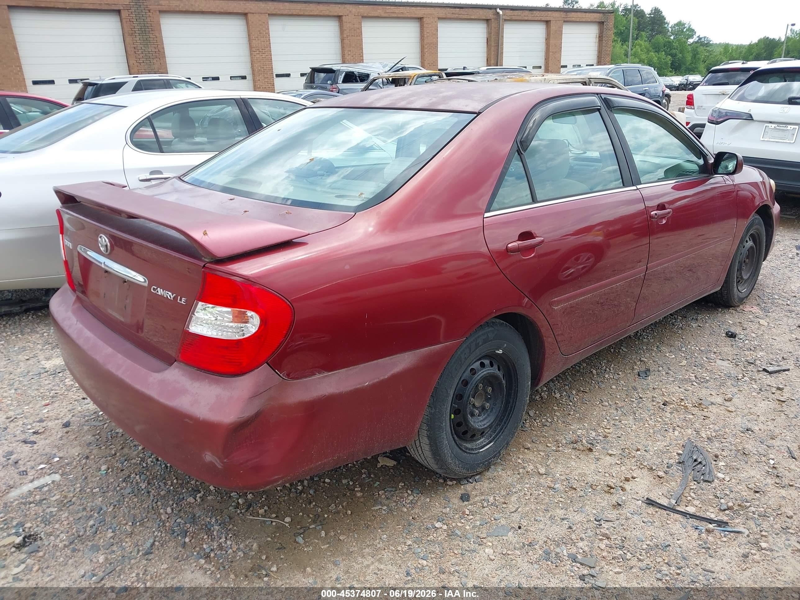 2003 Toyota Camry Le Красный vin: 4T1BE32K63U191040