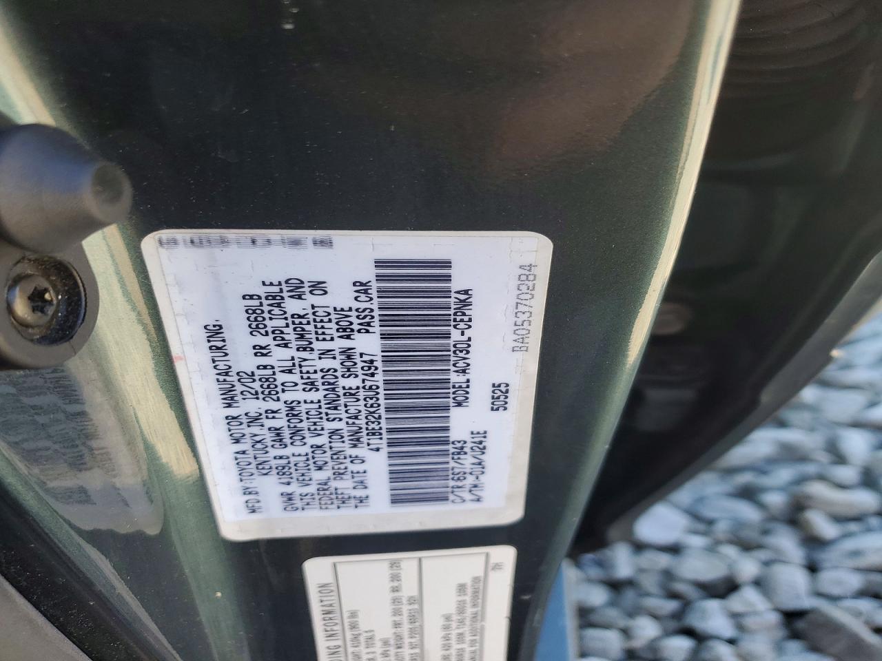 2003 Toyota Camry Le Gray vin: 4T1BE32K63U674947