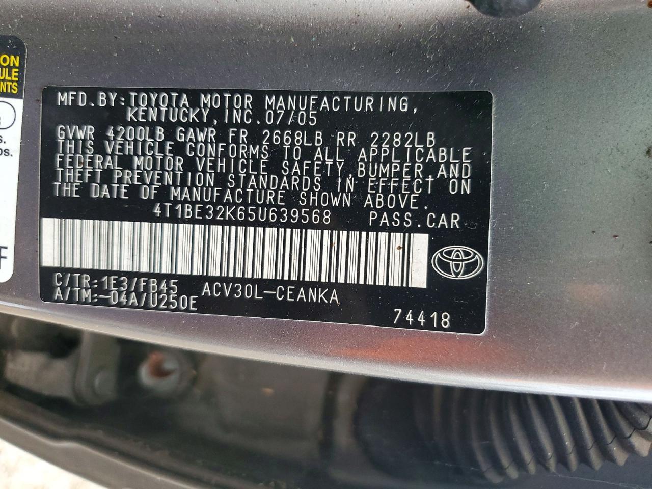 2005 Toyota Camry Le Gray vin: 4T1BE32K65U639568