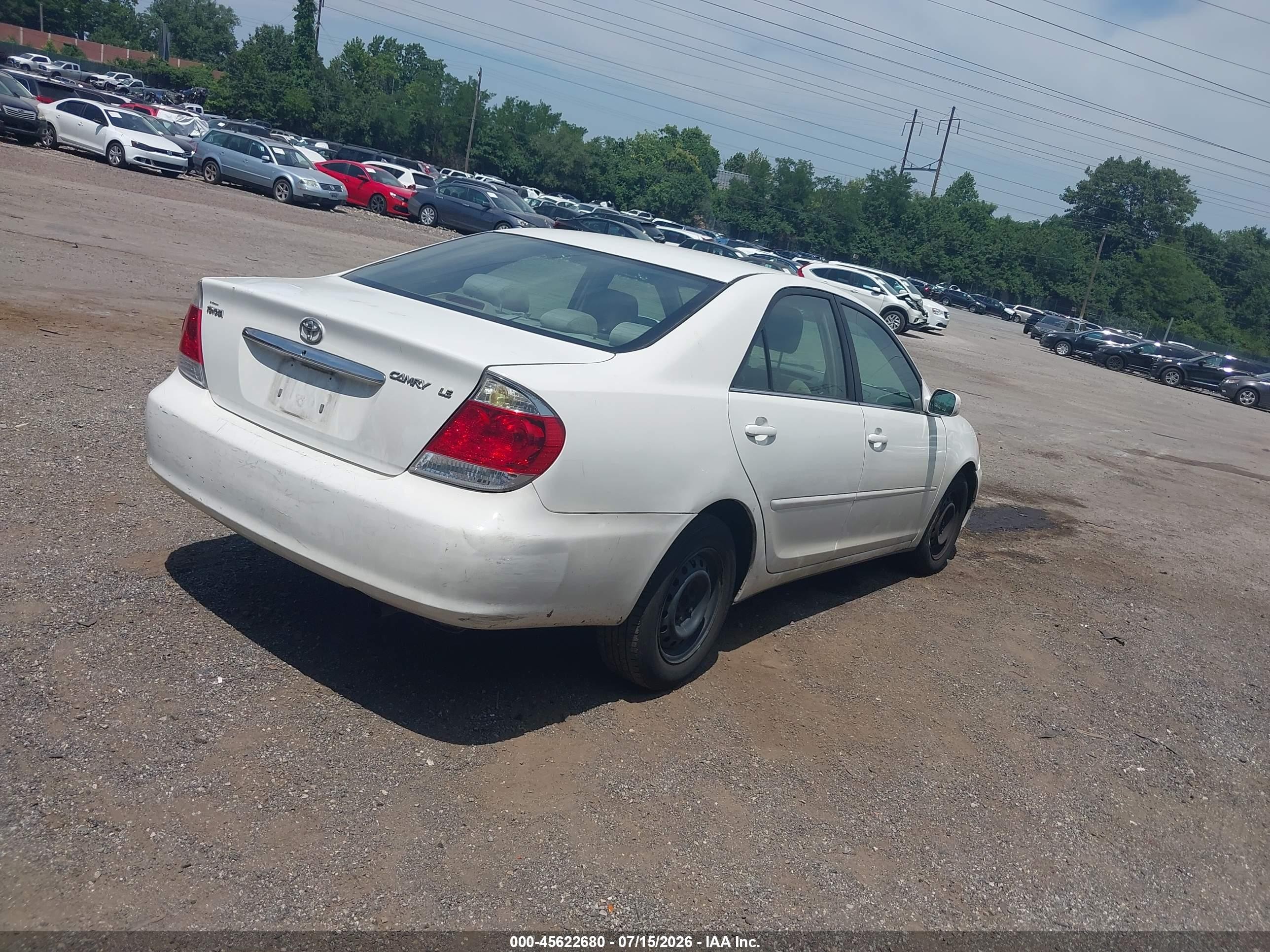 2006 Toyota Camry Le Белый vin: 4T1BE32K66U736562