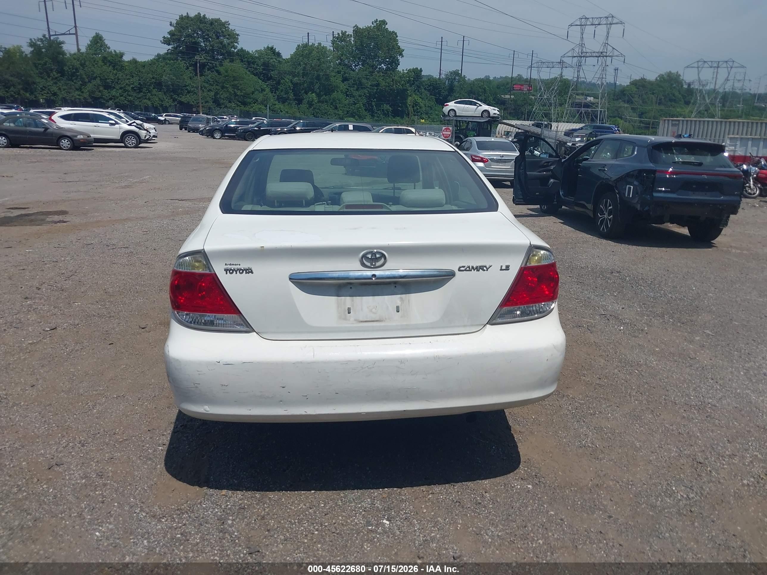 2006 Toyota Camry Le Белый vin: 4T1BE32K66U736562