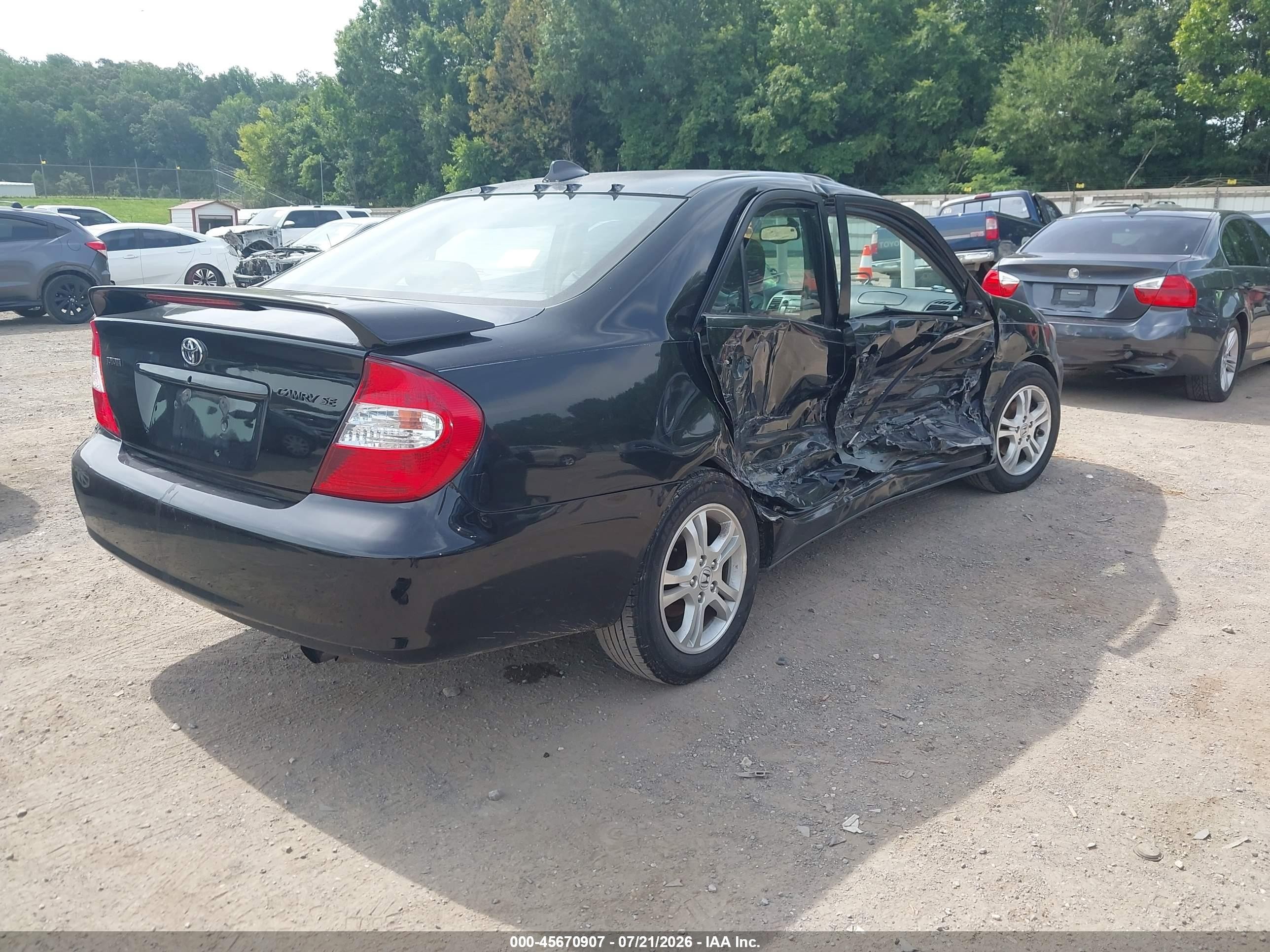 2002 Toyota Camry Se Black vin: 4T1BE32K72U110318