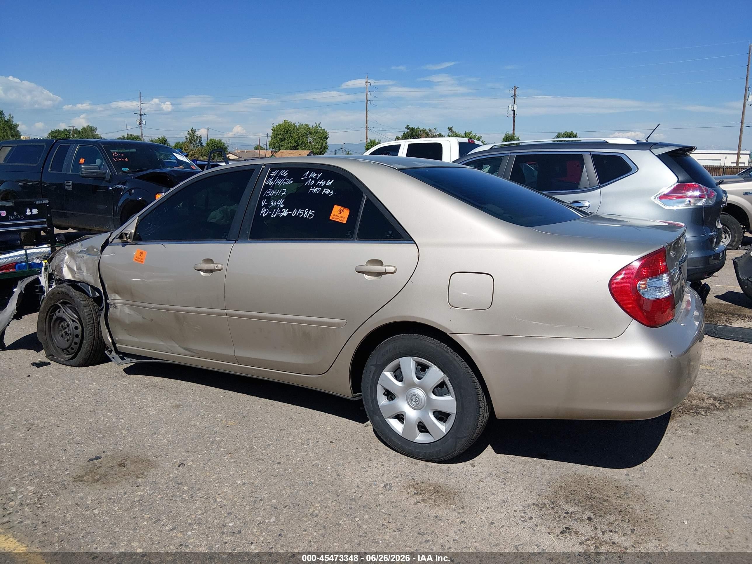 2003 Toyota Camry Le Champagne vin: 4T1BE32K73U743046