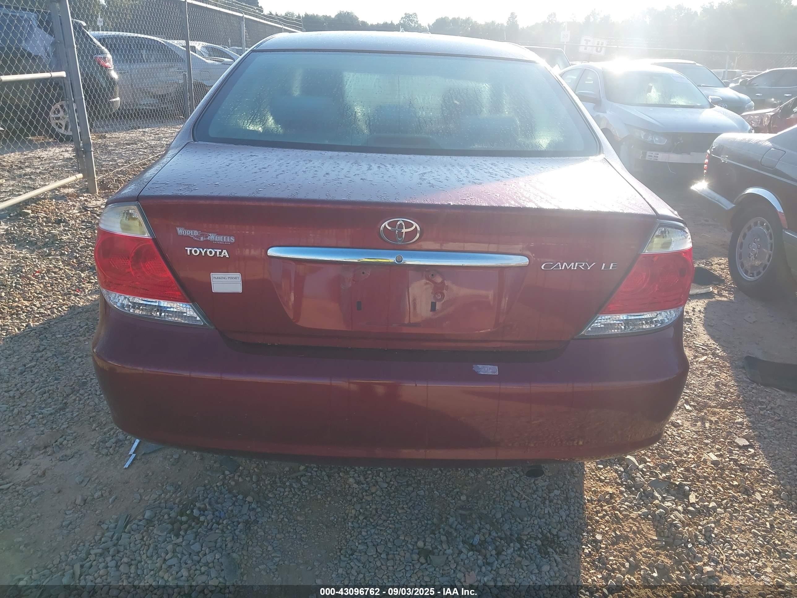 2006 Toyota Camry Le Maroon vin: 4T1BE32K76U163042