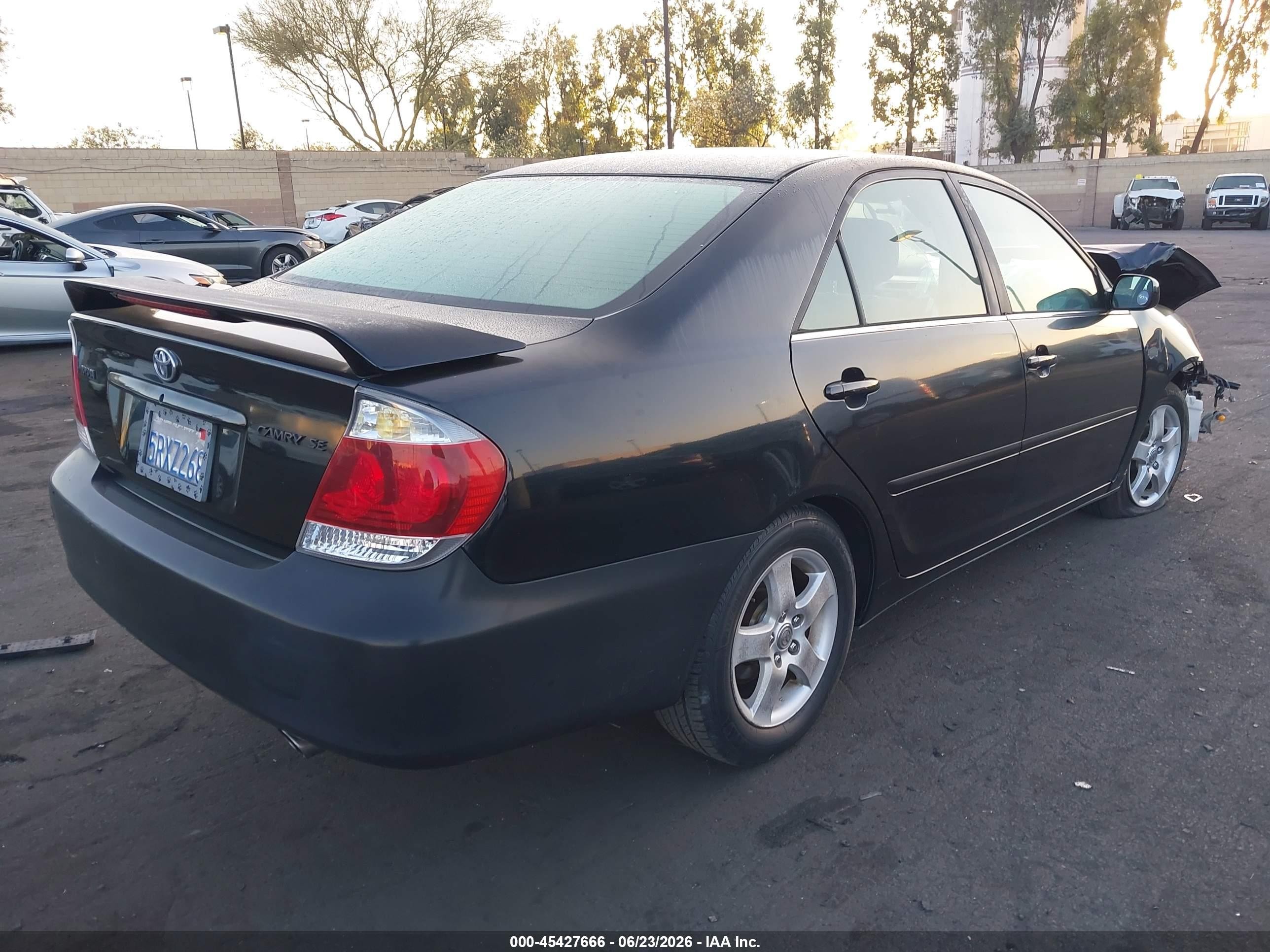 2006 Toyota Camry Se Black vin: 4T1BE32K76U680146