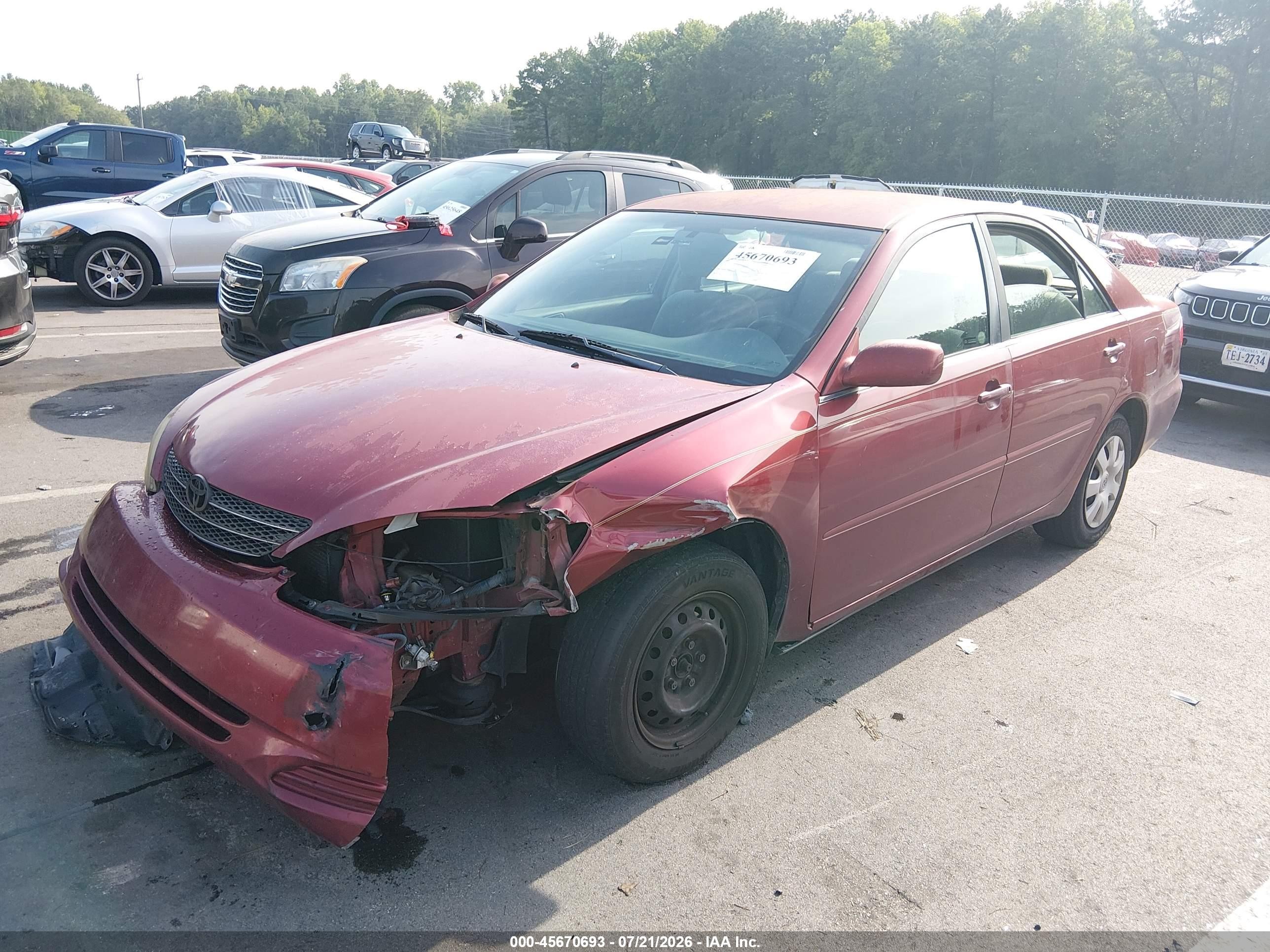 2003 Toyota Camry Le/xle/se Red vin: 4T1BE32K83U151929