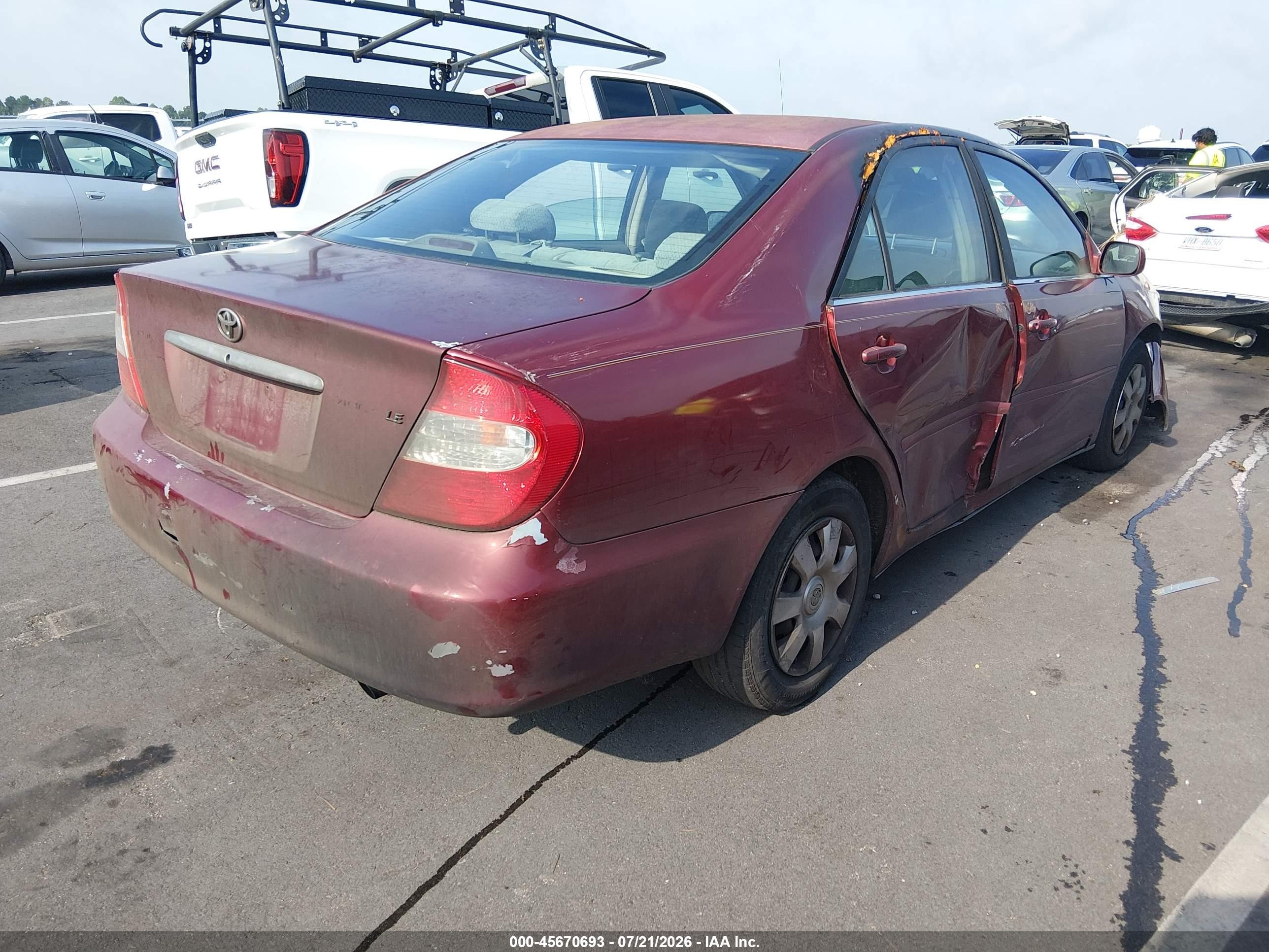 2003 Toyota Camry Le/xle/se Red vin: 4T1BE32K83U151929