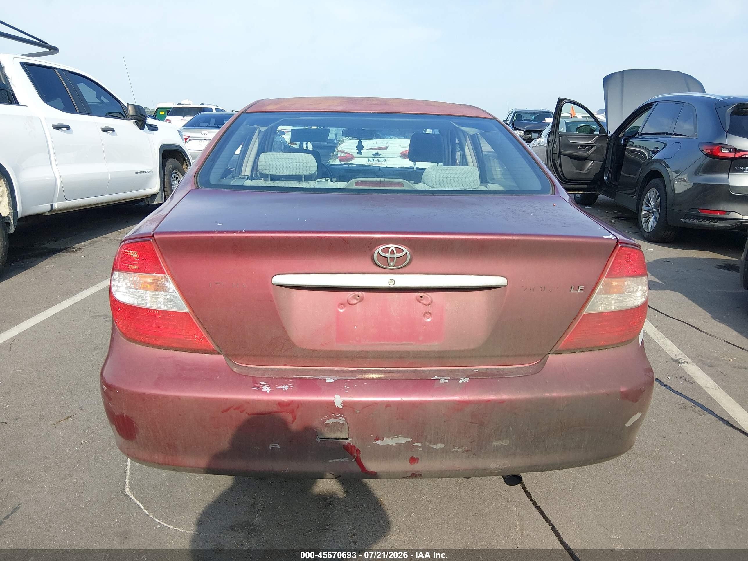 2003 Toyota Camry Le/xle/se Red vin: 4T1BE32K83U151929