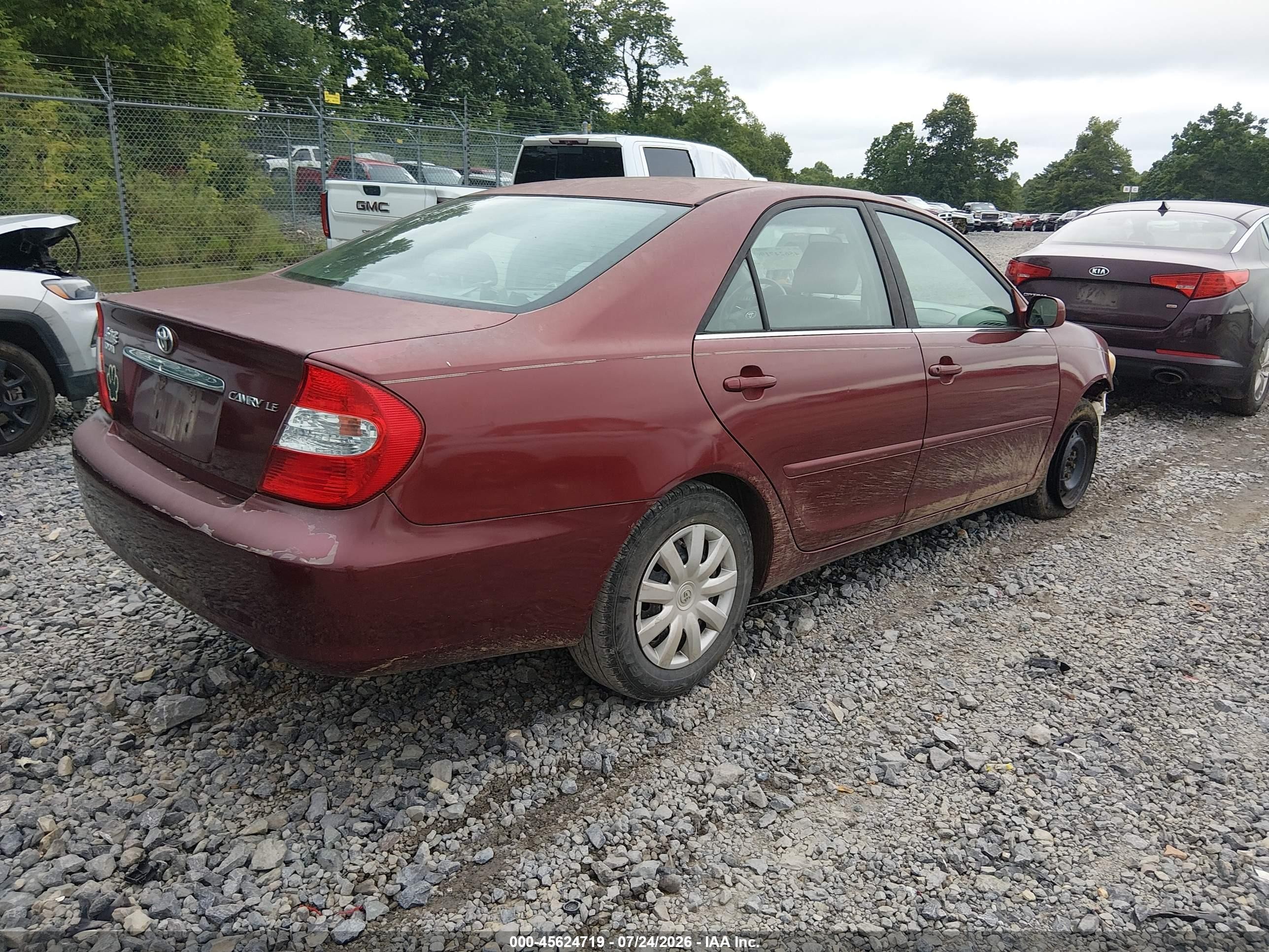 2004 Toyota Camry Le Темно-бордовый vin: 4T1BE32K94U290355