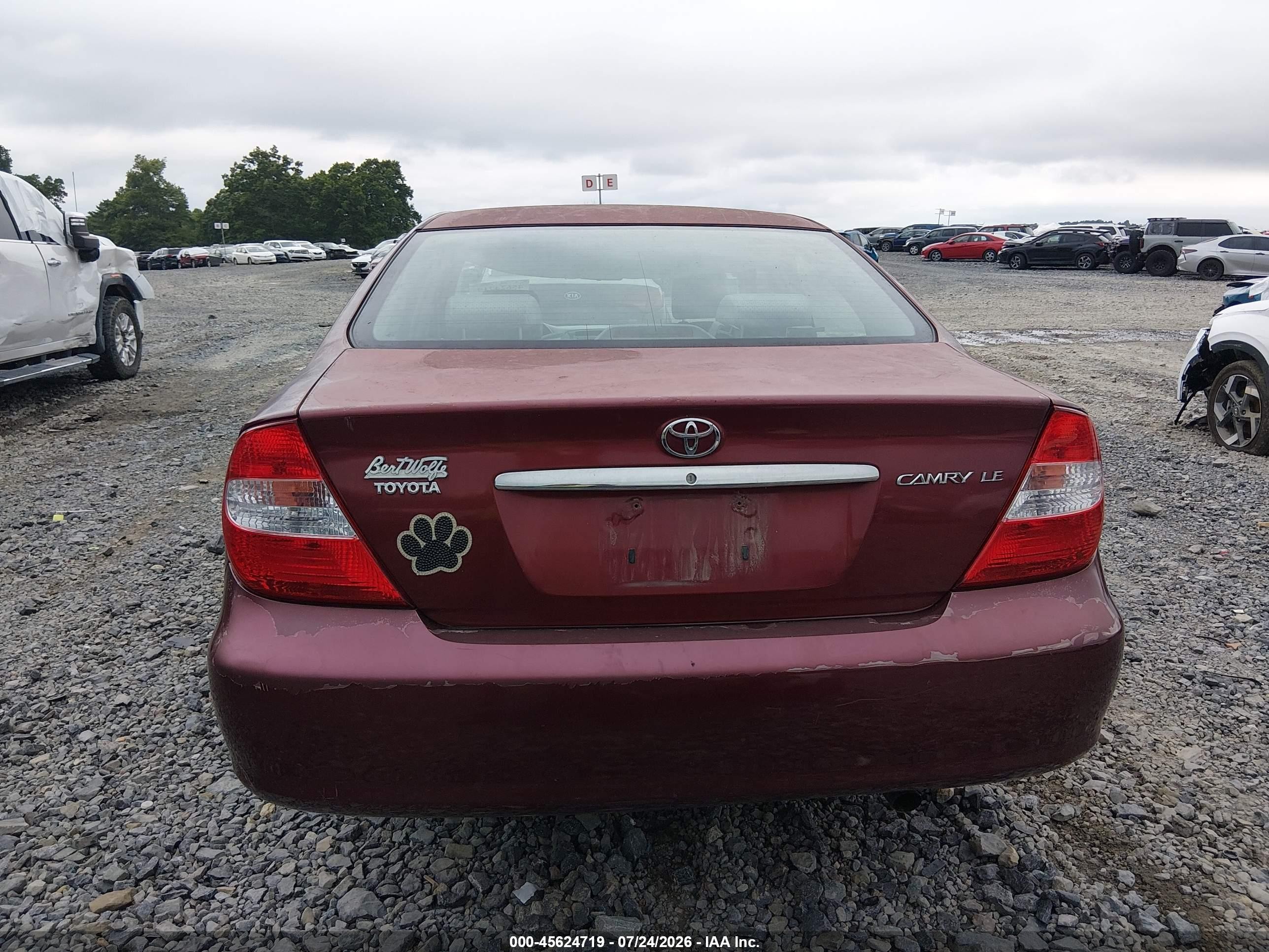 2004 Toyota Camry Le Темно-бордовый vin: 4T1BE32K94U290355