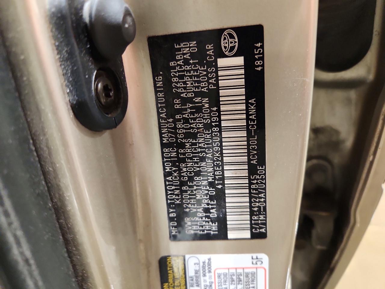 2005 Toyota Camry Le Beige vin: 4T1BE32K95U381904
