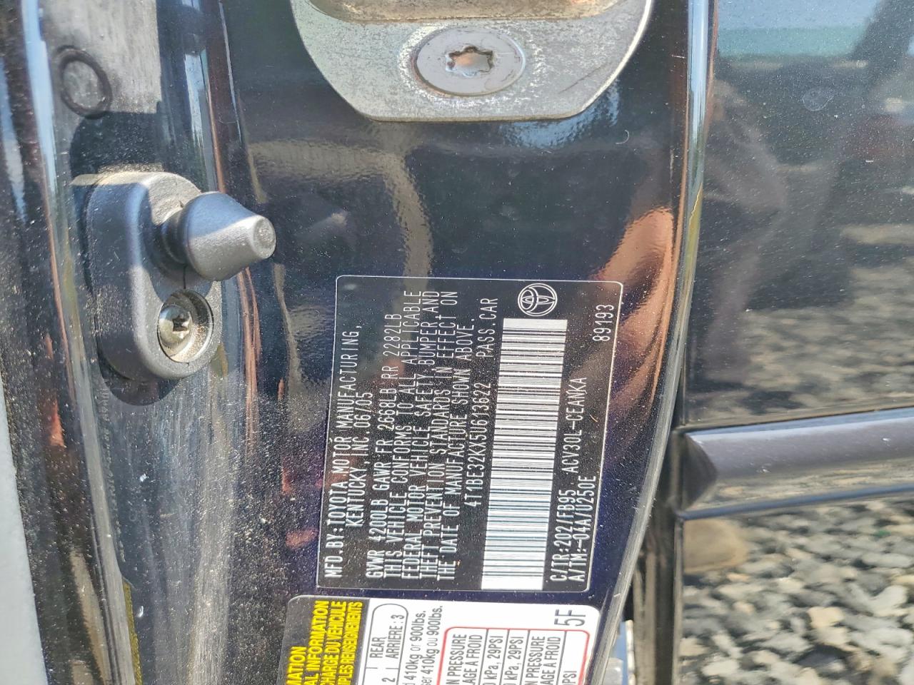 2005 Toyota Camry Le Black vin: 4T1BE32KX5U613622