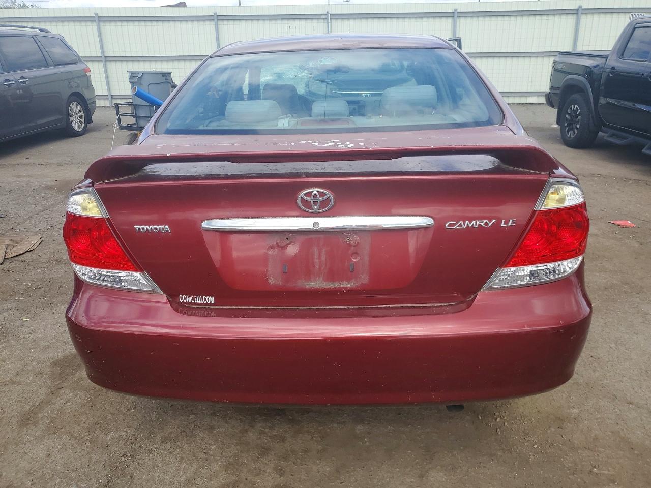 2006 Toyota Camry Le Burgundy vin: 4T1BE32KX6U149717