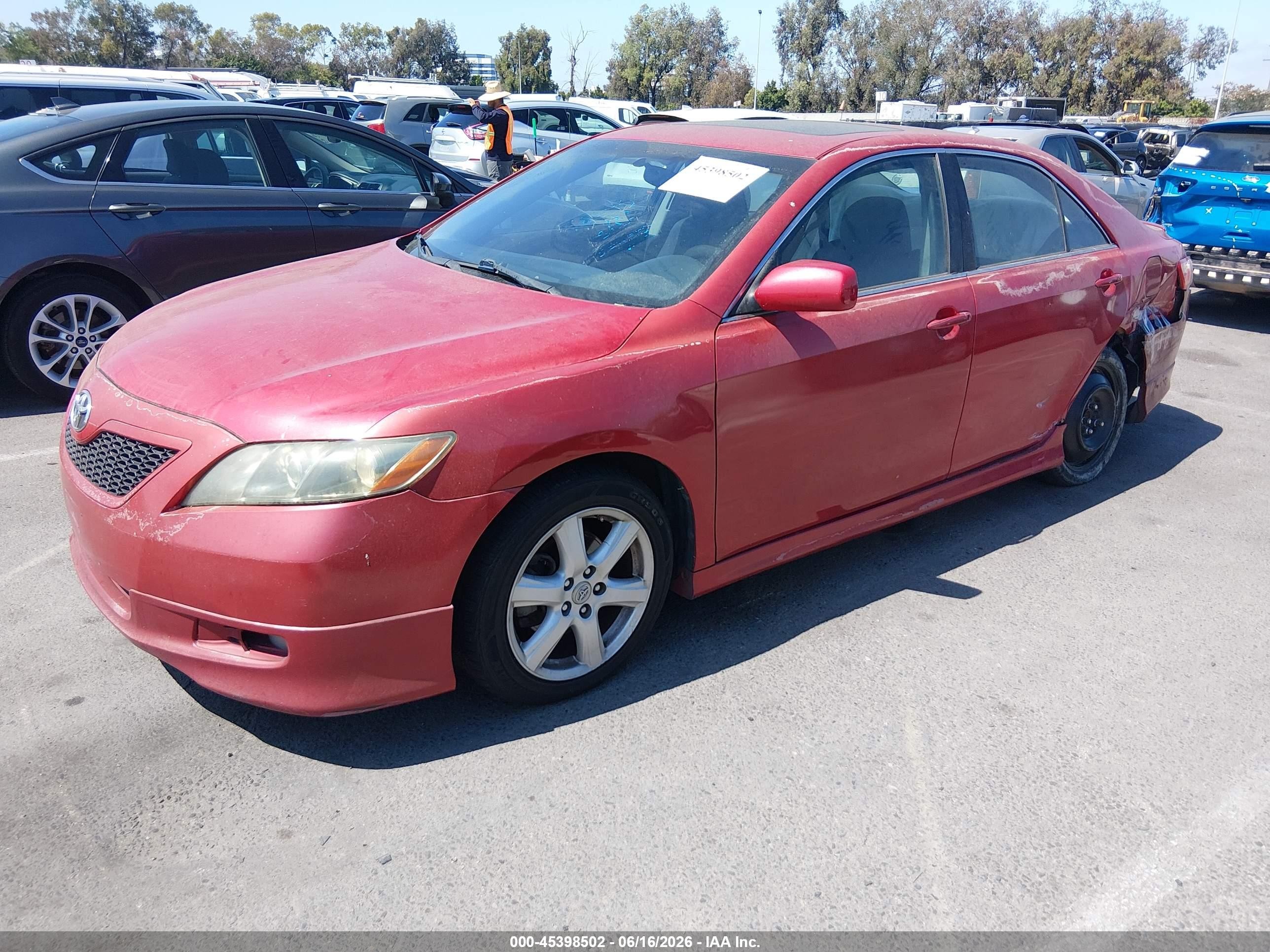 2007 Toyota Camry Se Red vin: 4T1BE46K07U040586