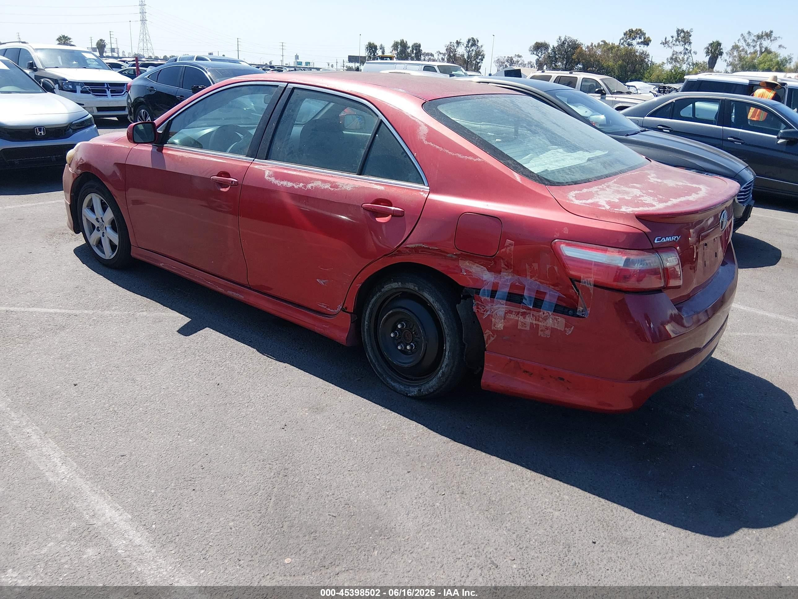 2007 Toyota Camry Se Red vin: 4T1BE46K07U040586