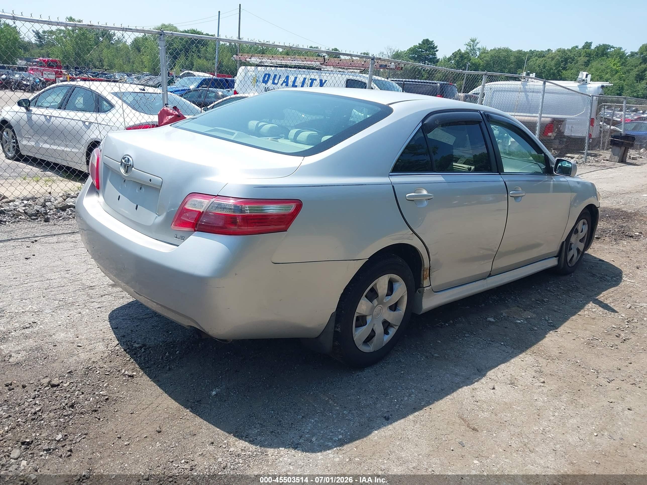 2007 Toyota Camry Le Silver vin: 4T1BE46K07U512723