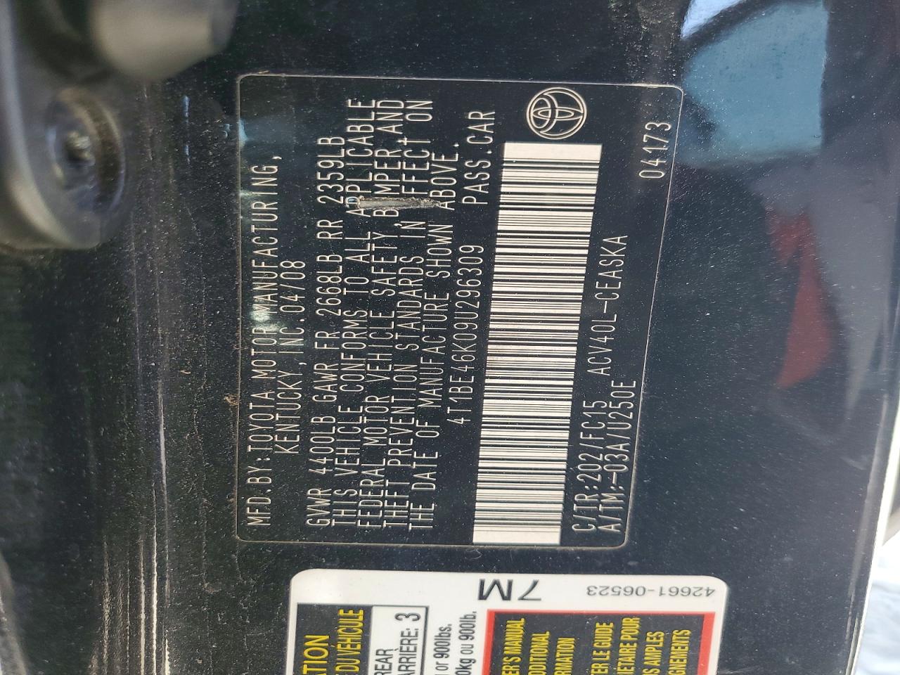2009 Toyota Camry Se Black vin: 4T1BE46K09U296309