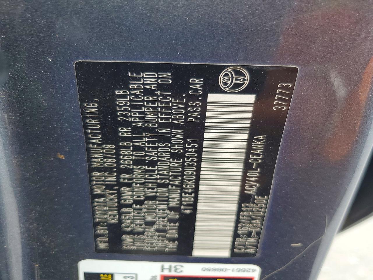 2009 Toyota Camry Le Charcoal vin: 4T1BE46K09U350451