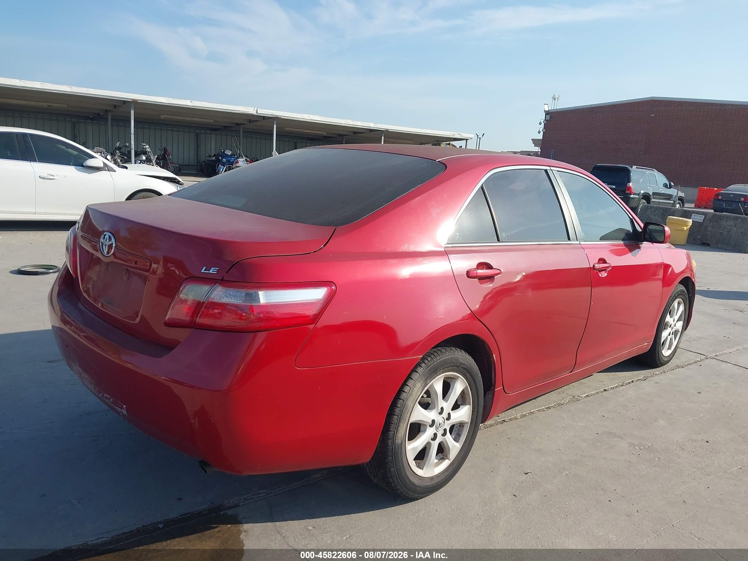 2007 Toyota Camry Le Бордовый vin: 4T1BE46K17U095760