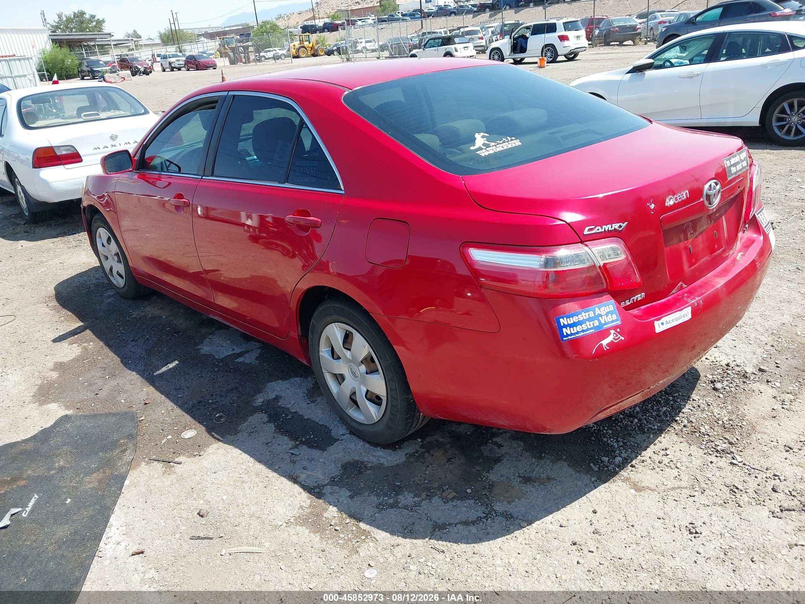 2007 Toyota Camry Le Red vin: 4T1BE46K17U171106