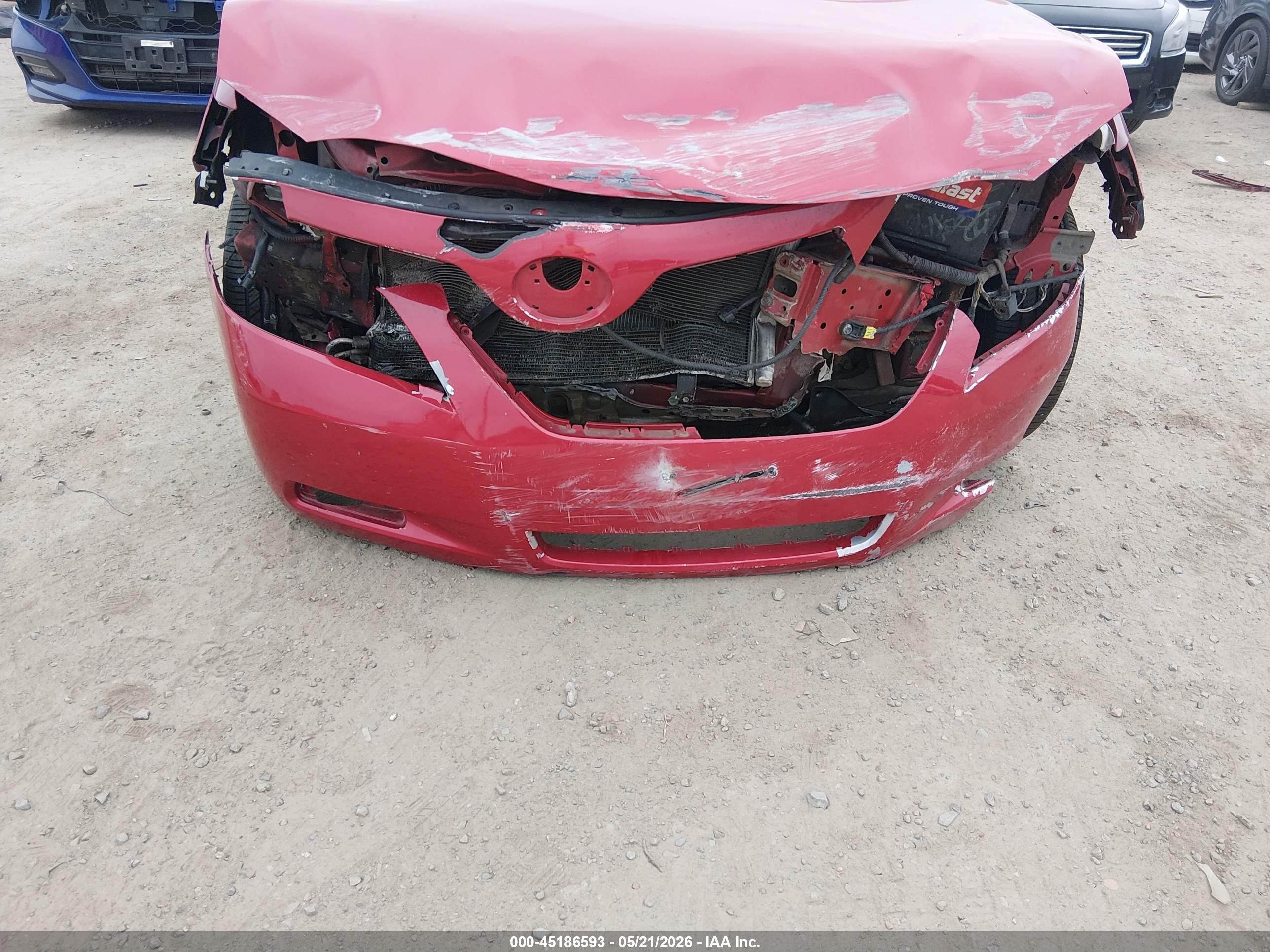 2007 Toyota Camry Le Красный vin: 4T1BE46K17U192098