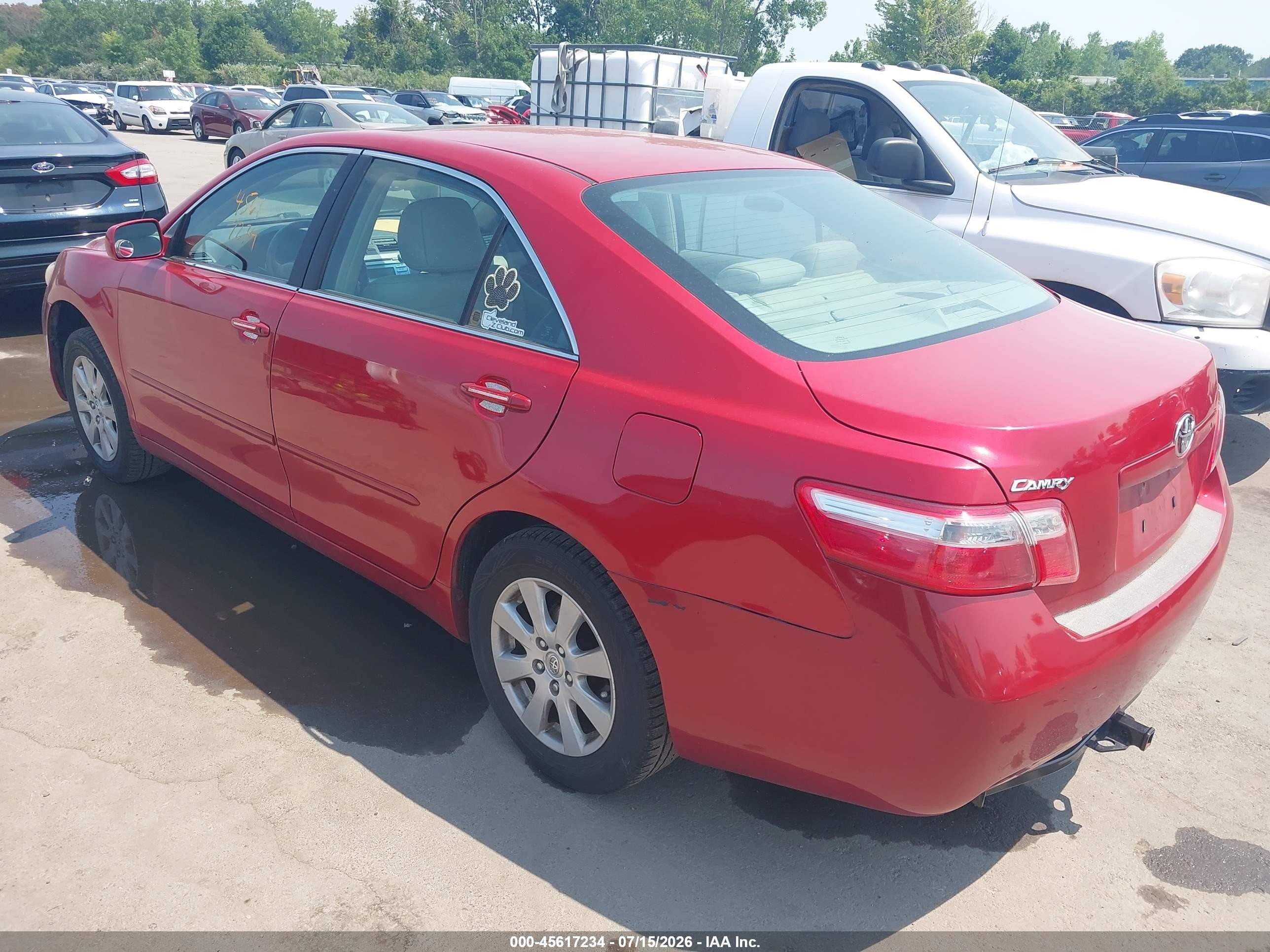 2008 Toyota Camry Xle Red vin: 4T1BE46K18U236232