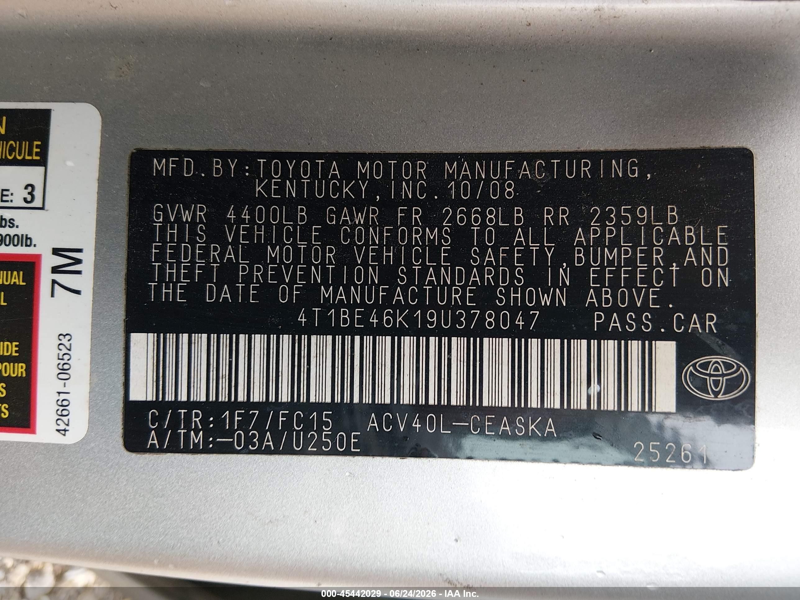 2009 Toyota Camry Se Silver vin: 4T1BE46K19U378047