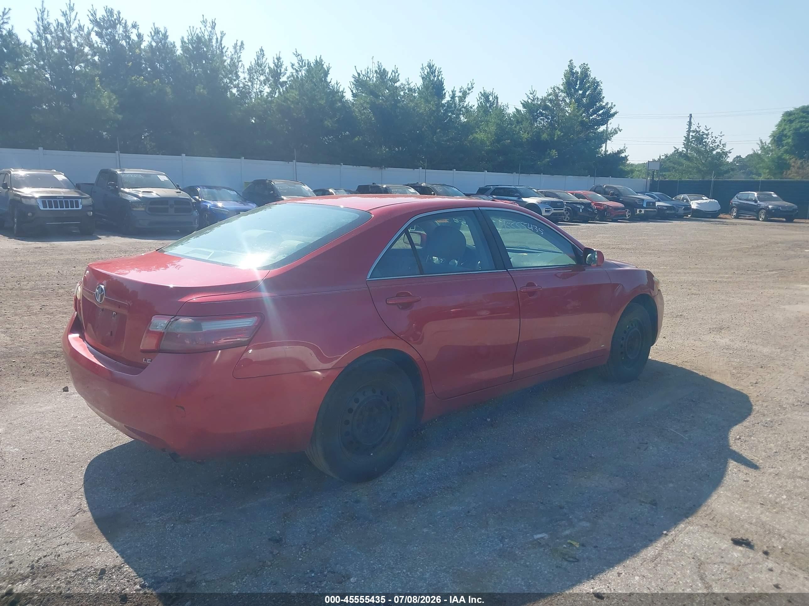 2007 Toyota Camry Le Красный vin: 4T1BE46K27U079440