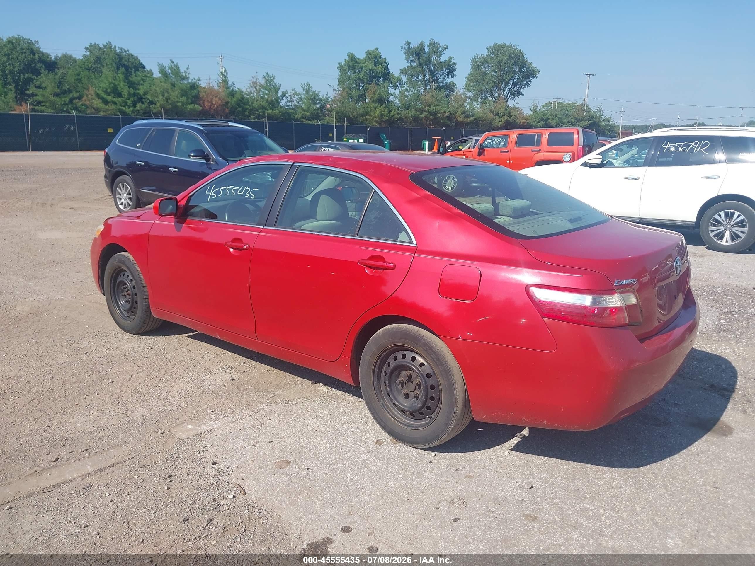 2007 Toyota Camry Le Красный vin: 4T1BE46K27U079440