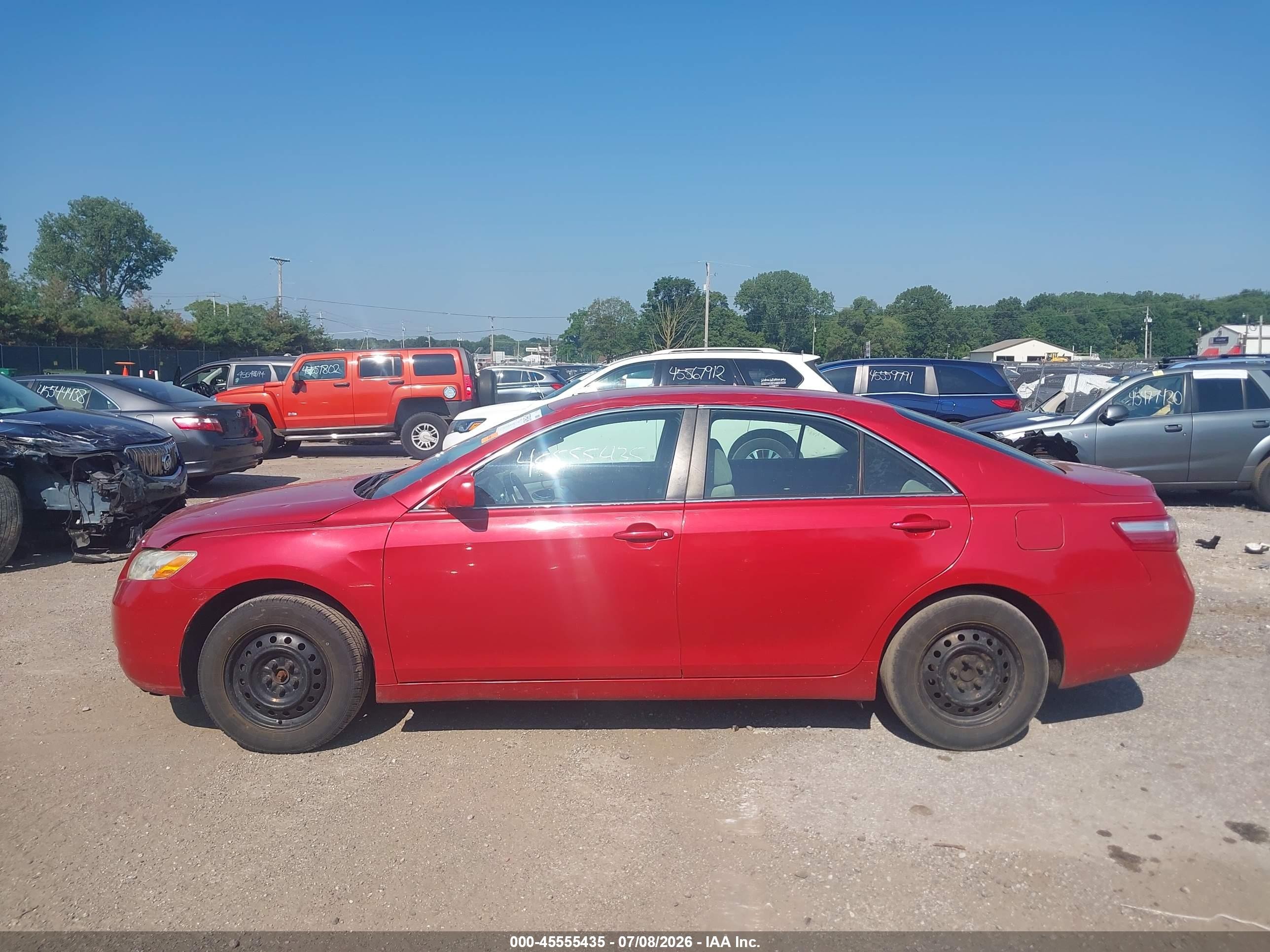 2007 Toyota Camry Le Красный vin: 4T1BE46K27U079440