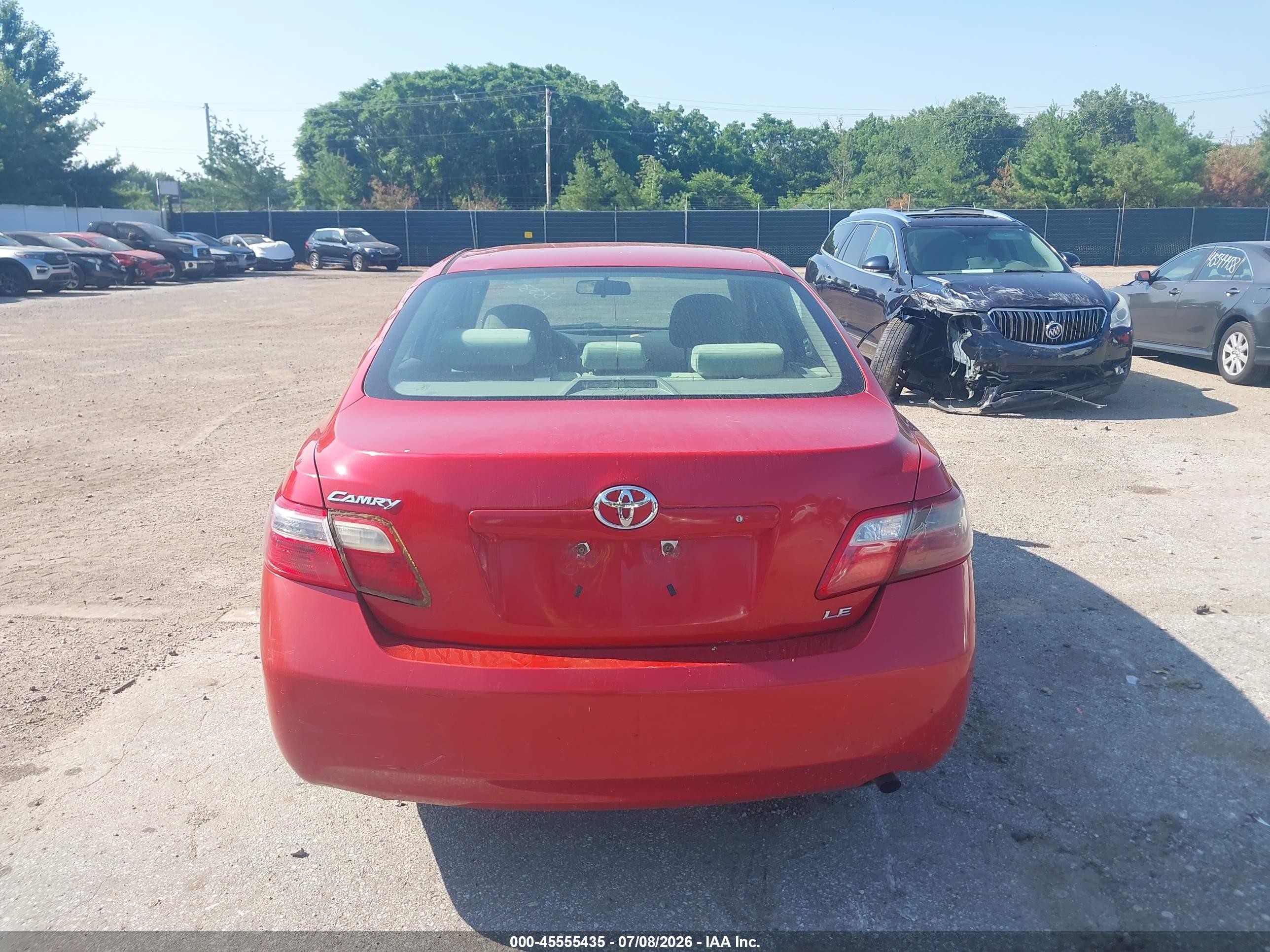 2007 Toyota Camry Le Красный vin: 4T1BE46K27U079440