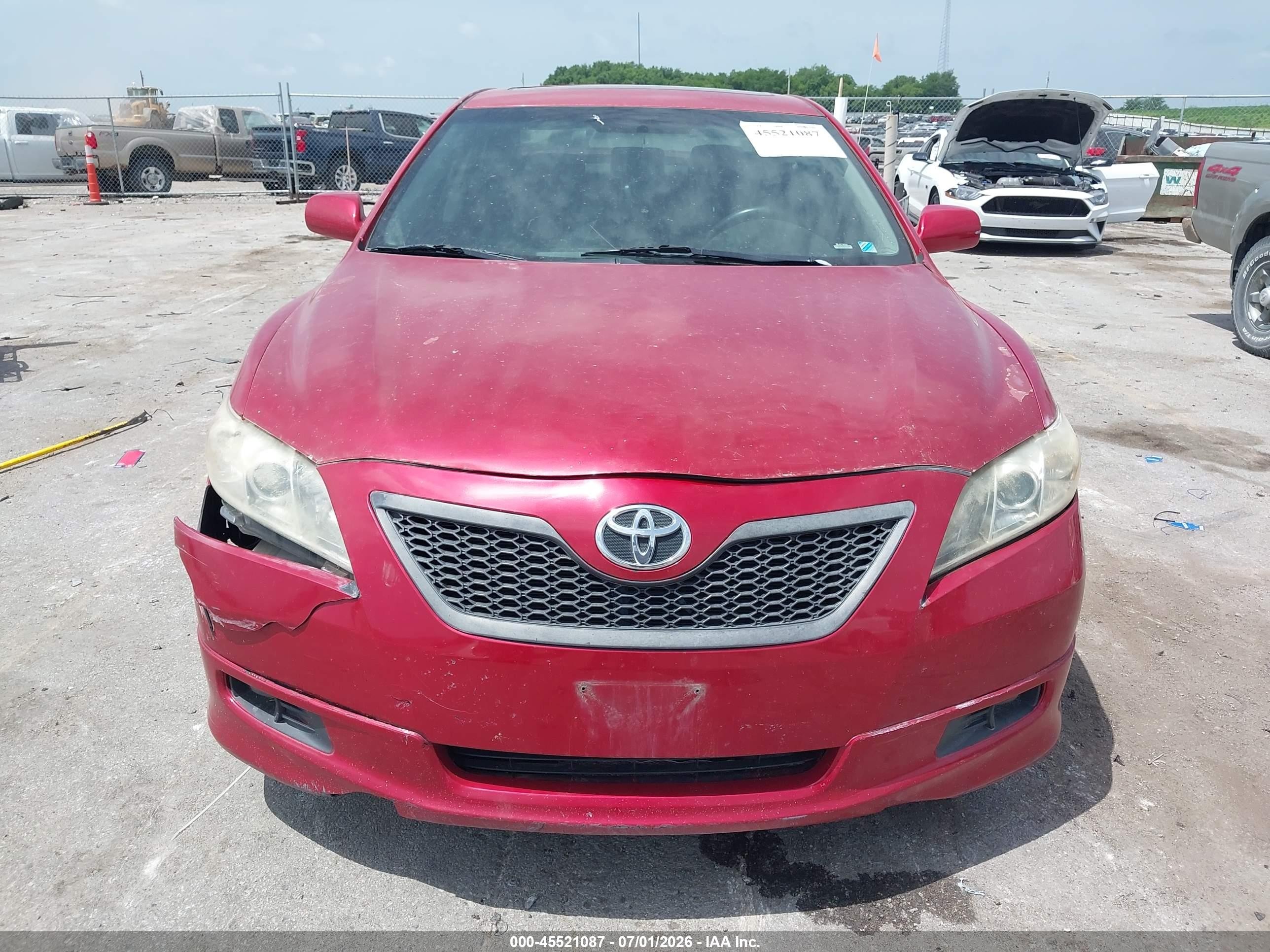 2007 Toyota Camry Se Red vin: 4T1BE46K27U091961