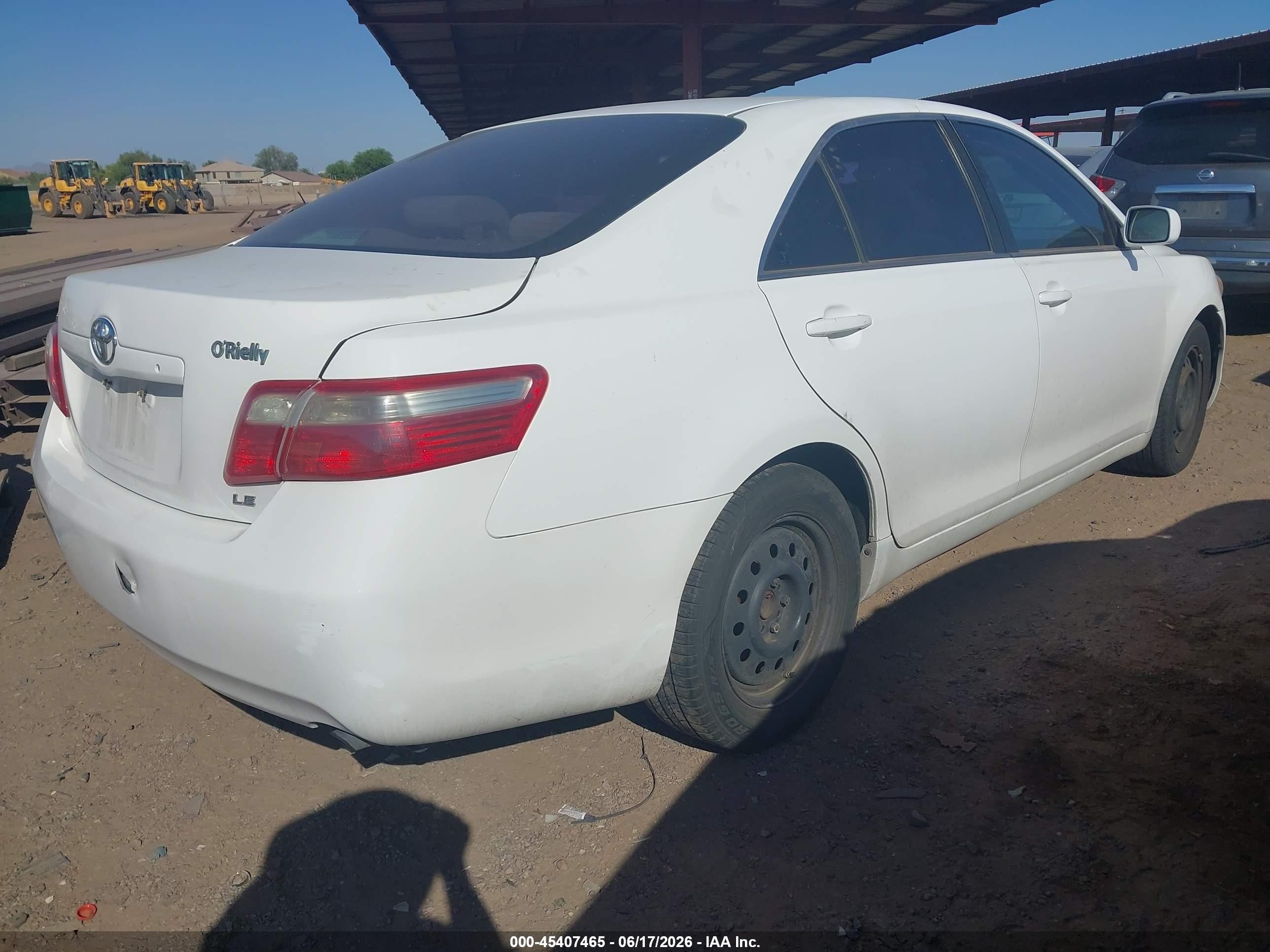 2007 Toyota Camry Le White vin: 4T1BE46K27U566122