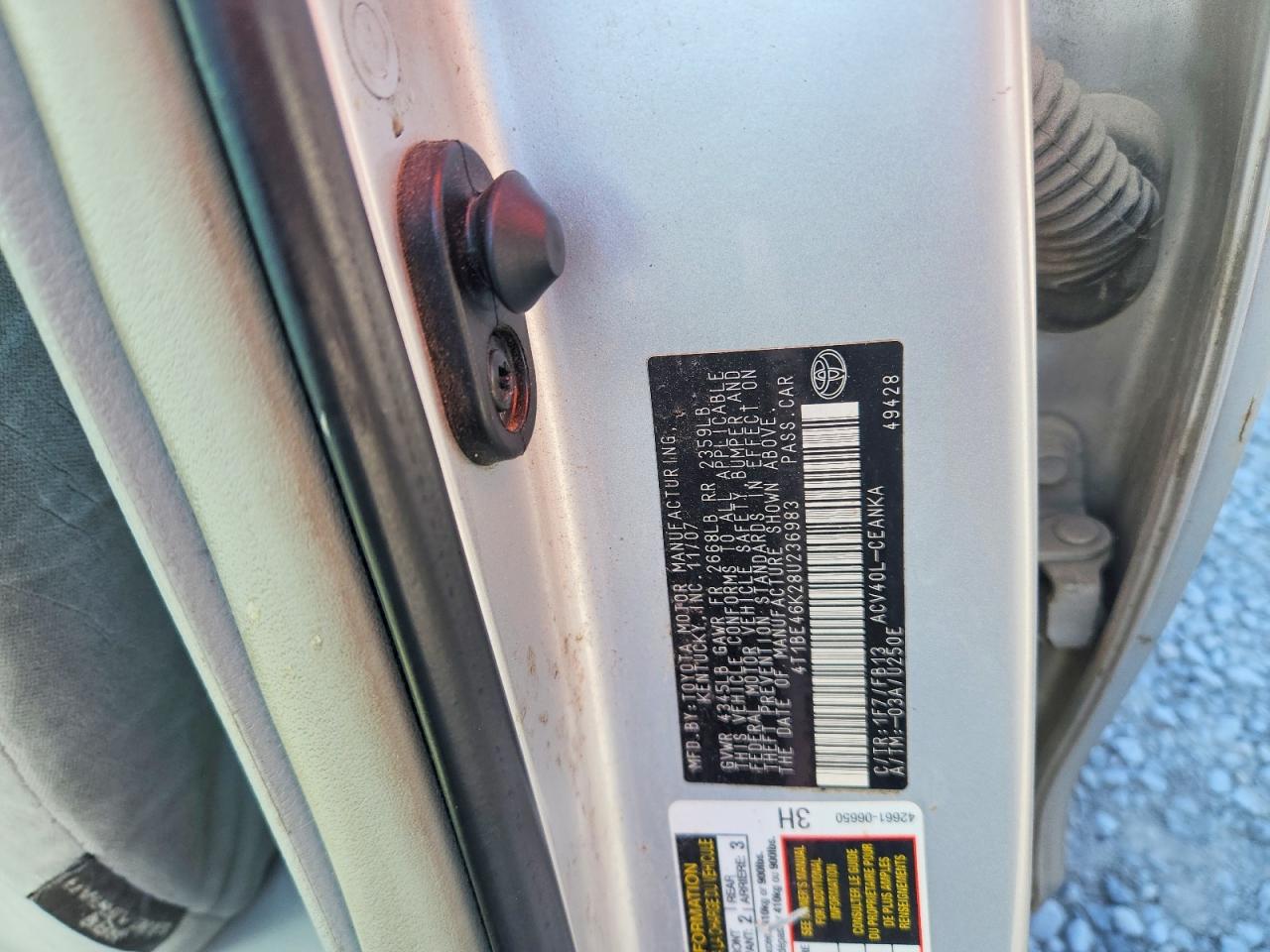 2008 Toyota Camry Le Серебряный vin: 4T1BE46K28U236983