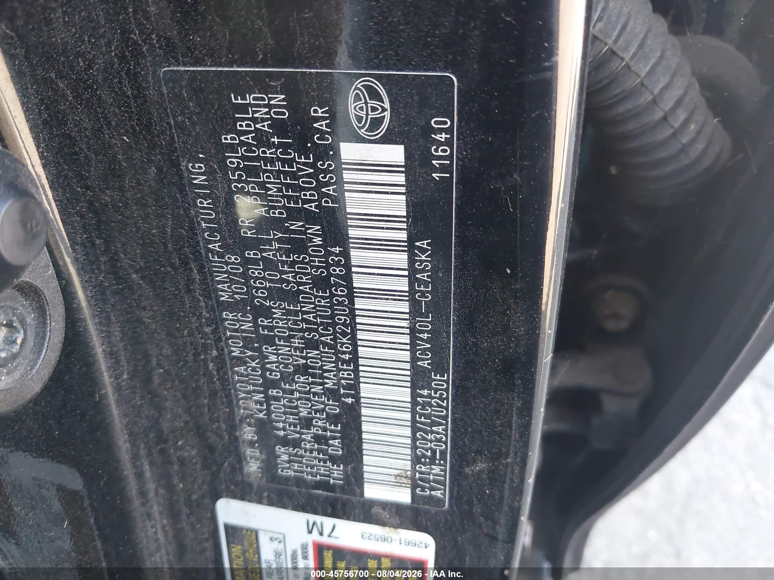 2009 Toyota Camry Se Black vin: 4T1BE46K29U367834