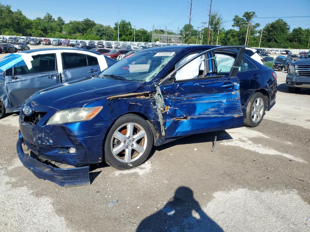 2007 Toyota Camry Se Blue vin: 4T1BE46K37U110226