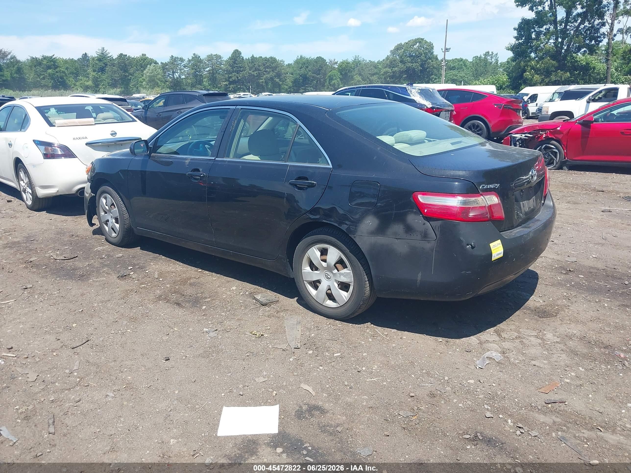 2007 Toyota Camry Le Black vin: 4T1BE46K37U110582