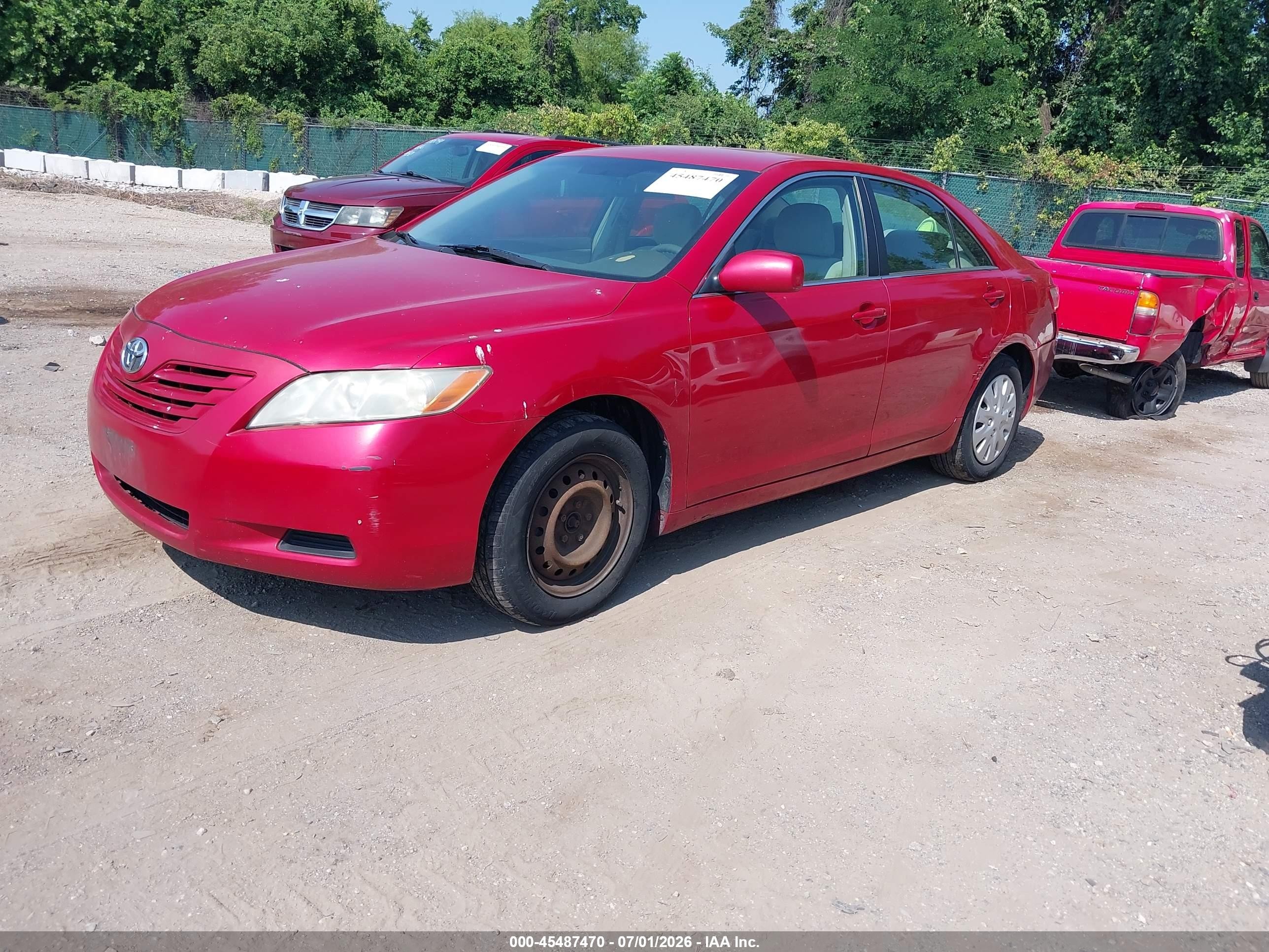 2007 Toyota Camry Le Красный vin: 4T1BE46K37U175898