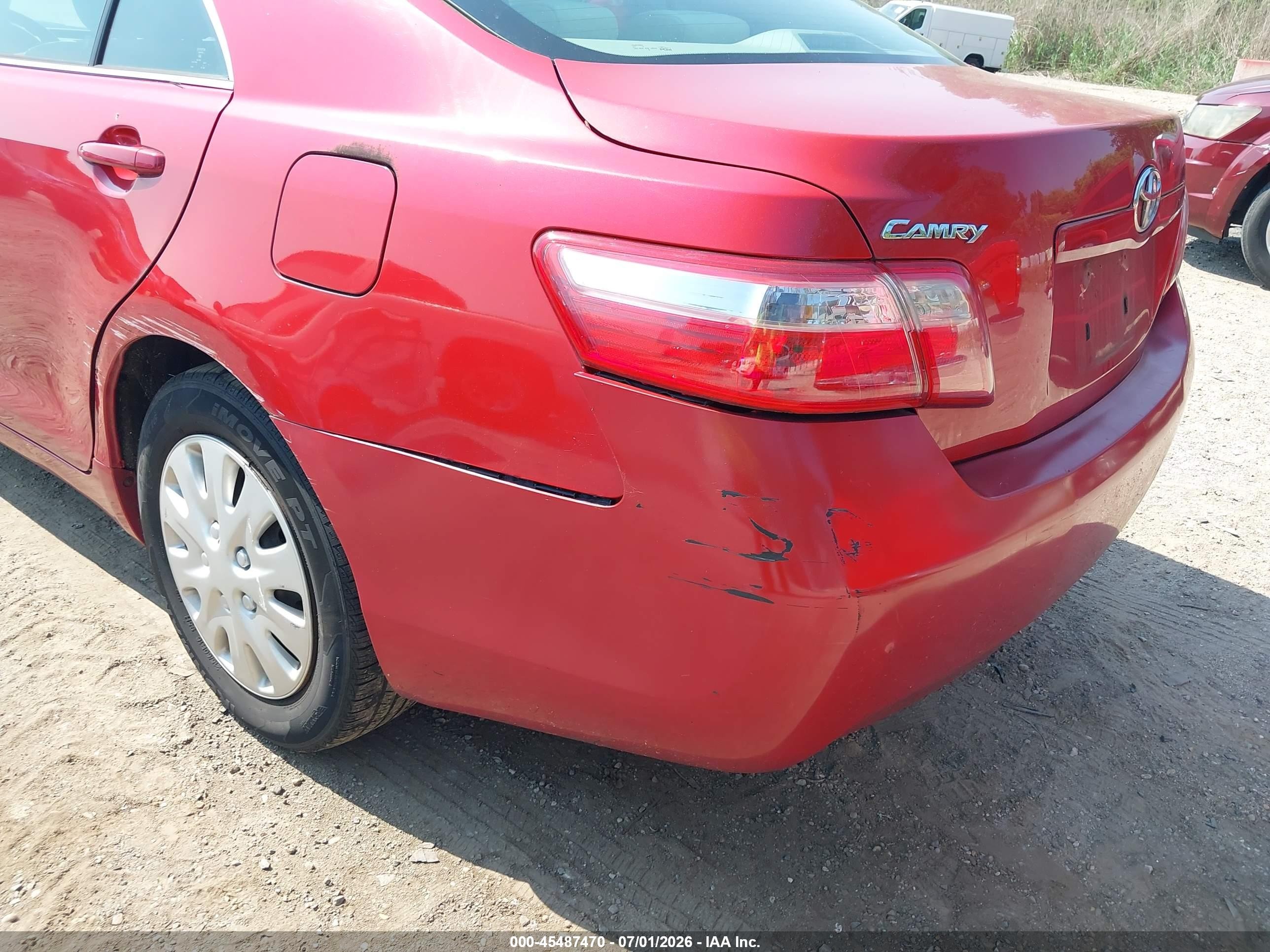 2007 Toyota Camry Le Красный vin: 4T1BE46K37U175898