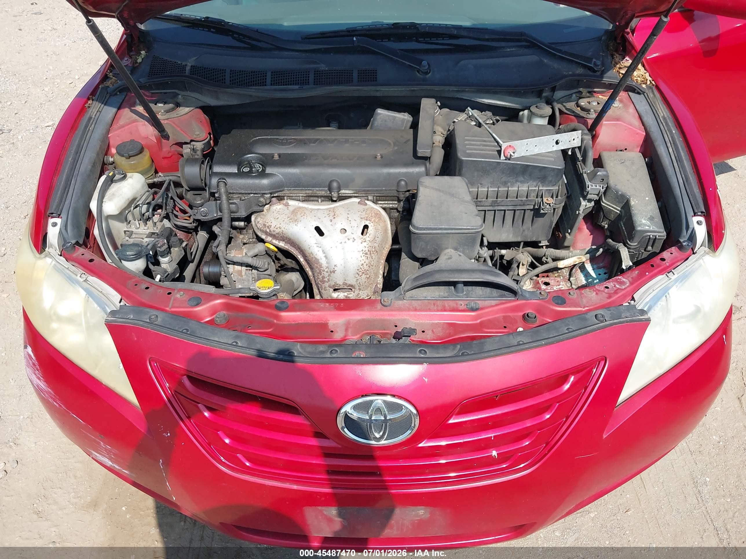 2007 Toyota Camry Le Красный vin: 4T1BE46K37U175898